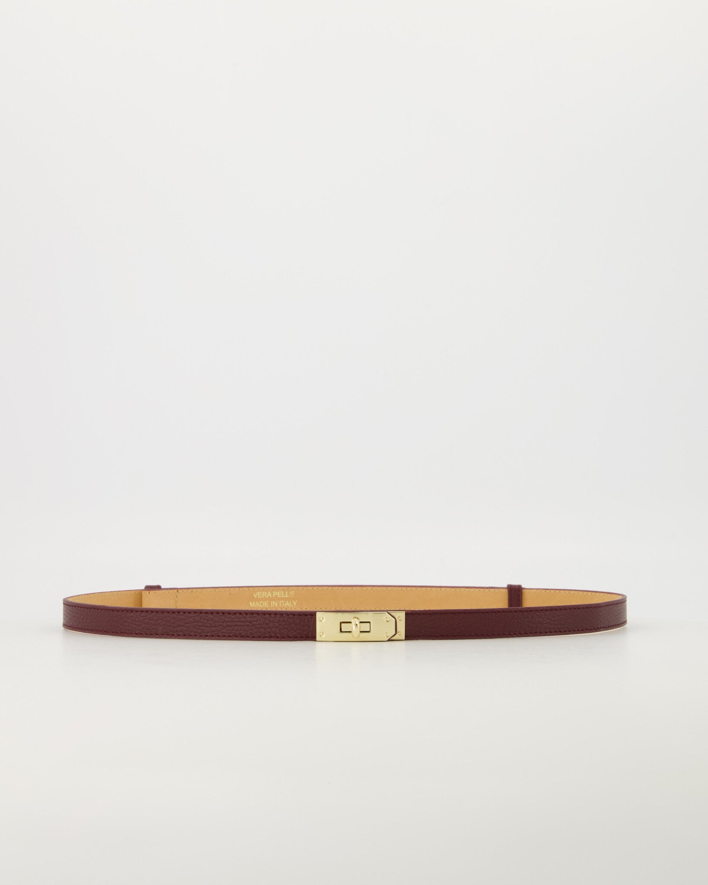 REAL LEATHER BELT - BORDEAUX
