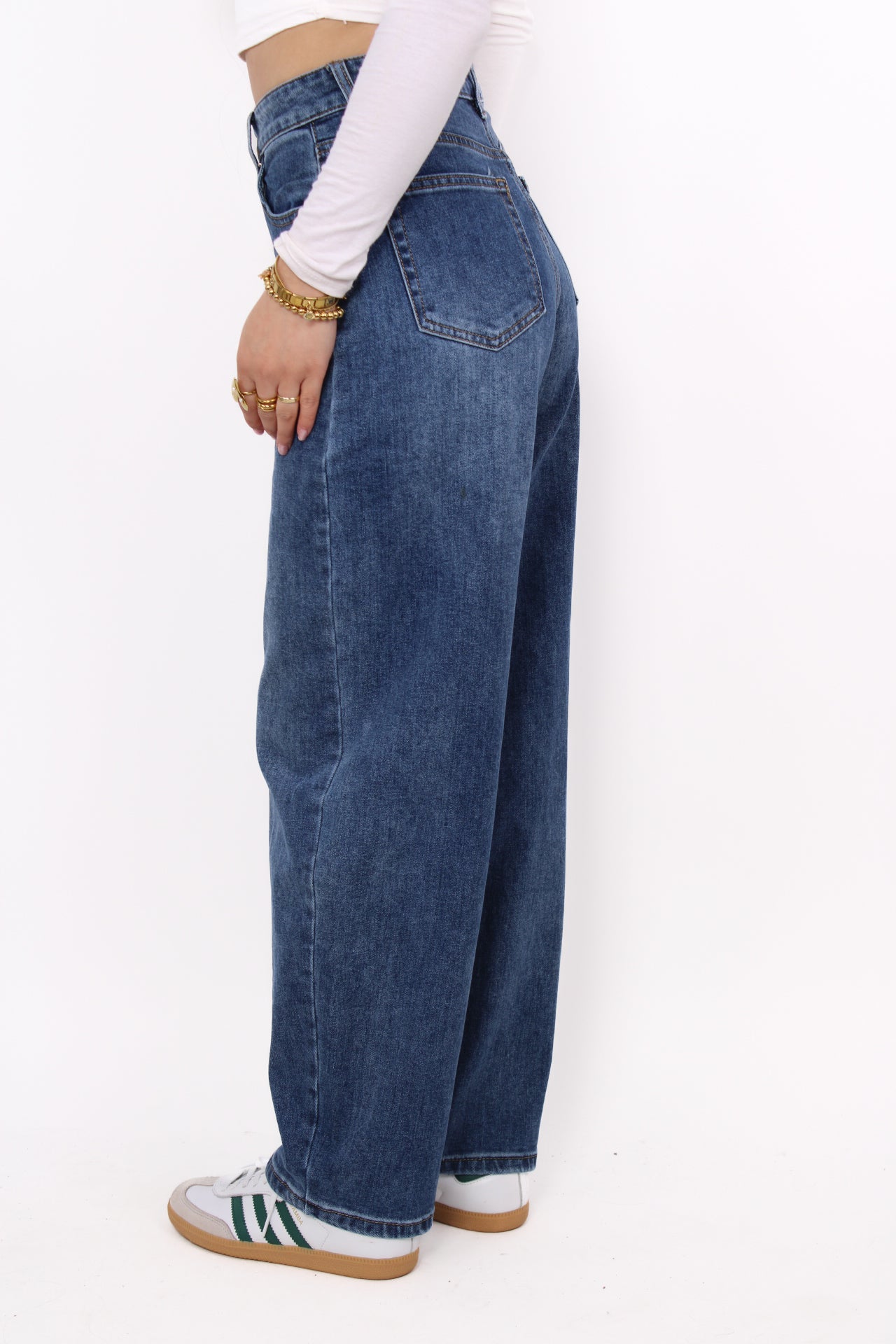 ''PETITE'' BALLOON JEANS 0023-2 - MID DENIM