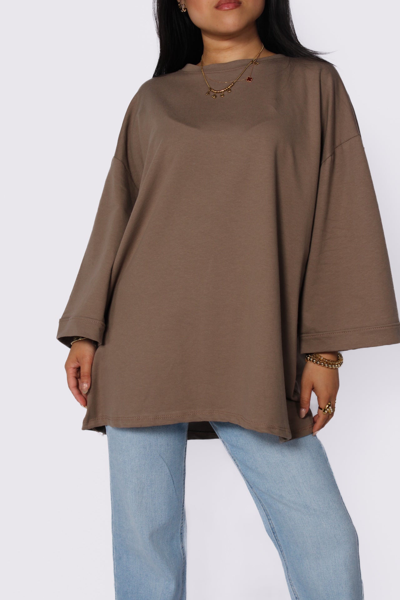 Oversized Basic T - Taupe