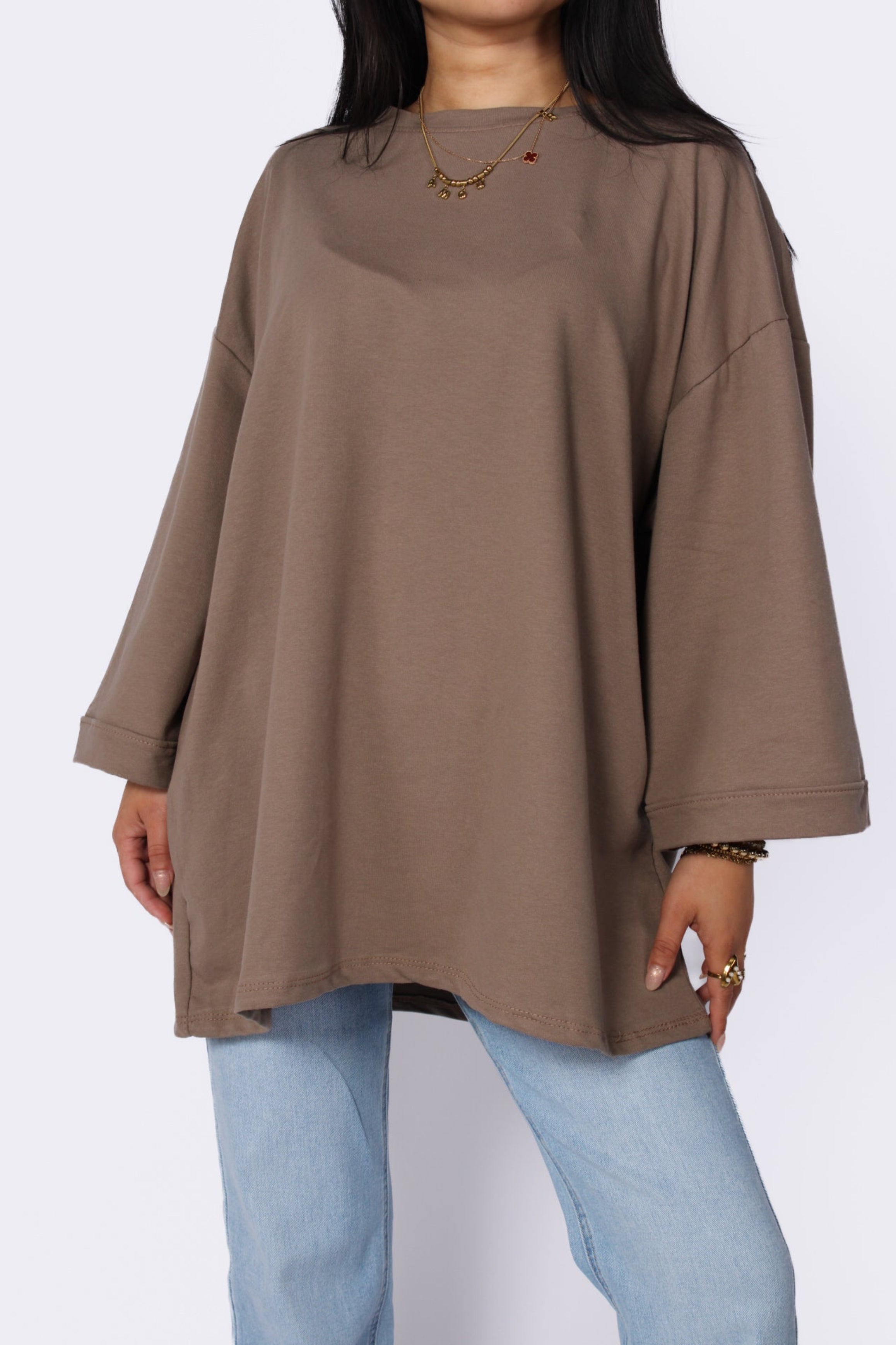 Oversized Basic T - Taupe