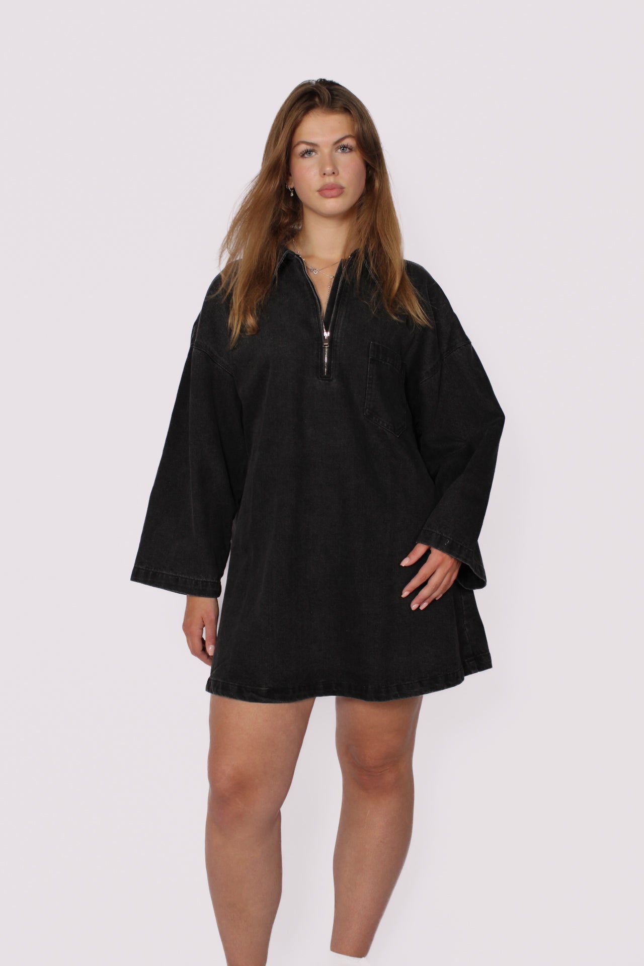 Denim dress - anthracite