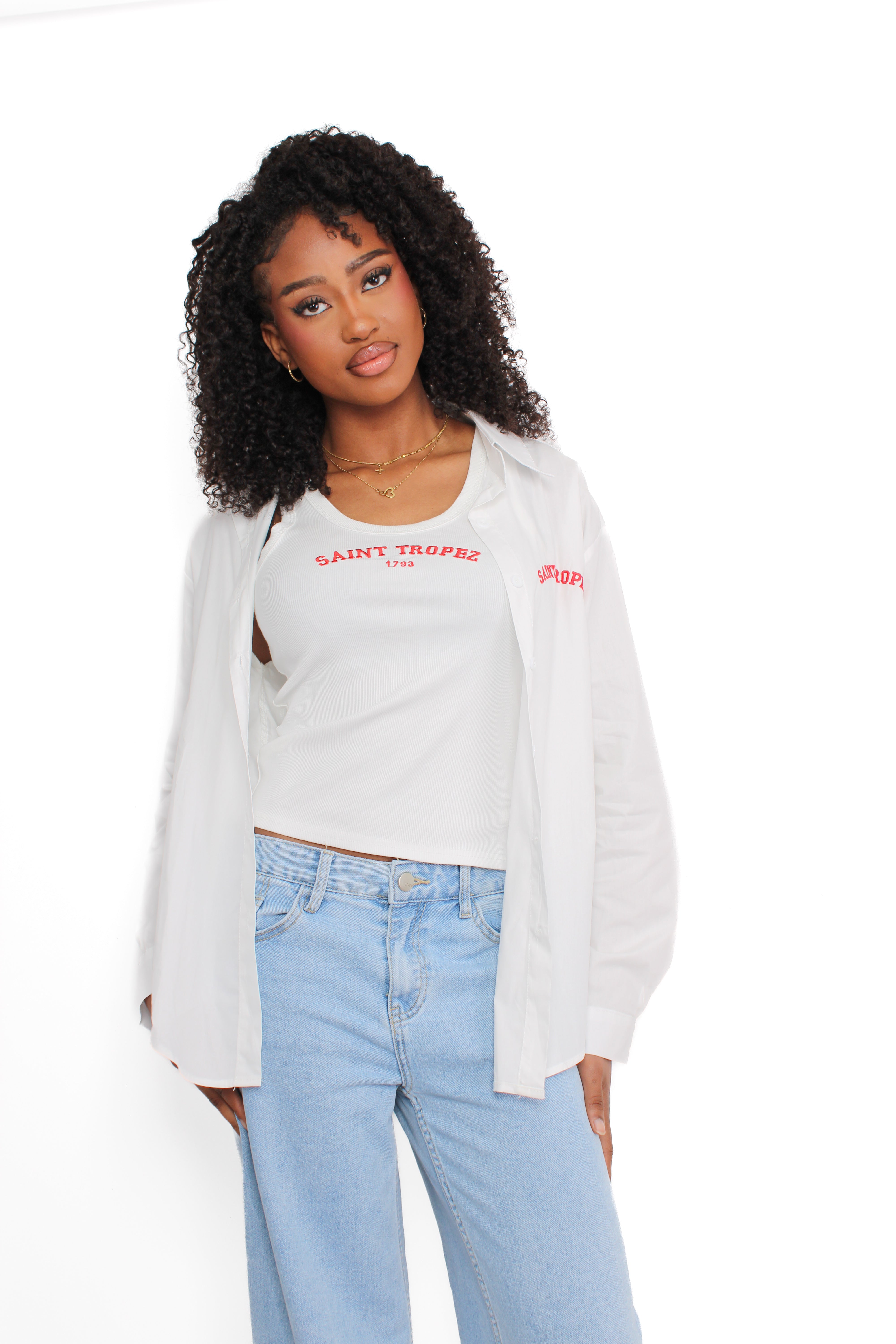 SAINT TROPEZ TOP BLOUSE - WHITE