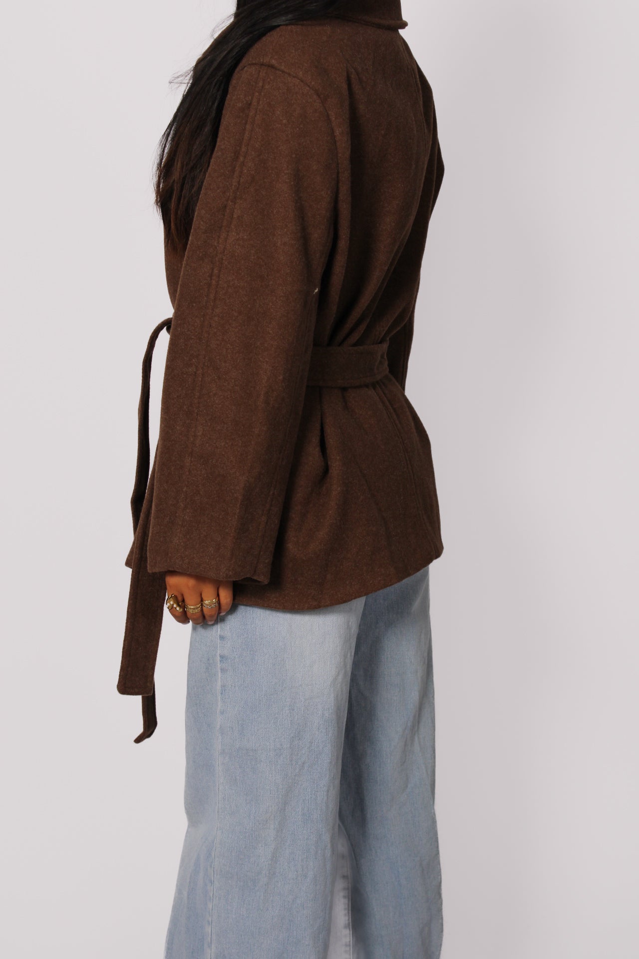 RIVER CROPPED TRENCH COAT - BROWN