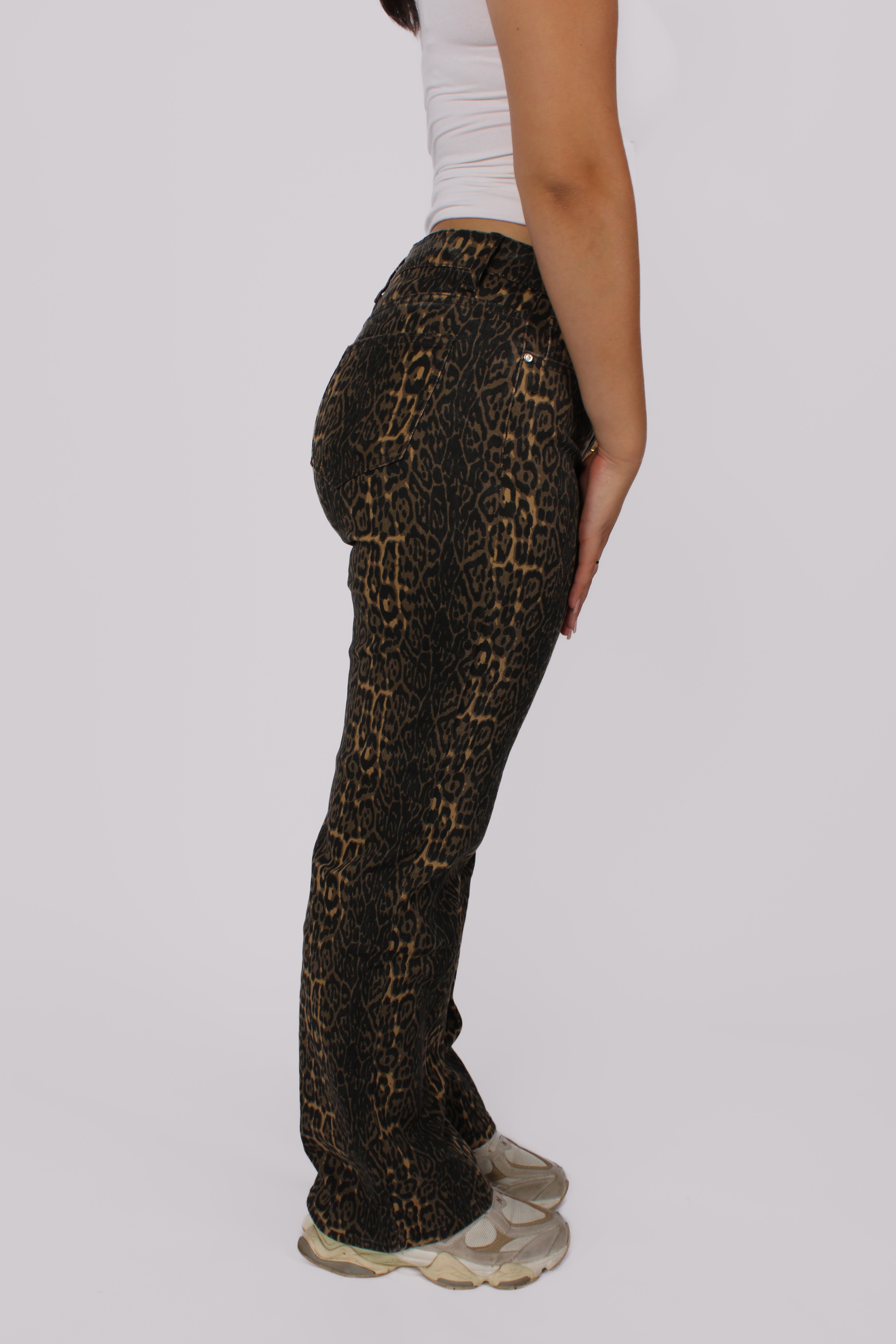 Wide Leg Jeans G93Y - Leopard