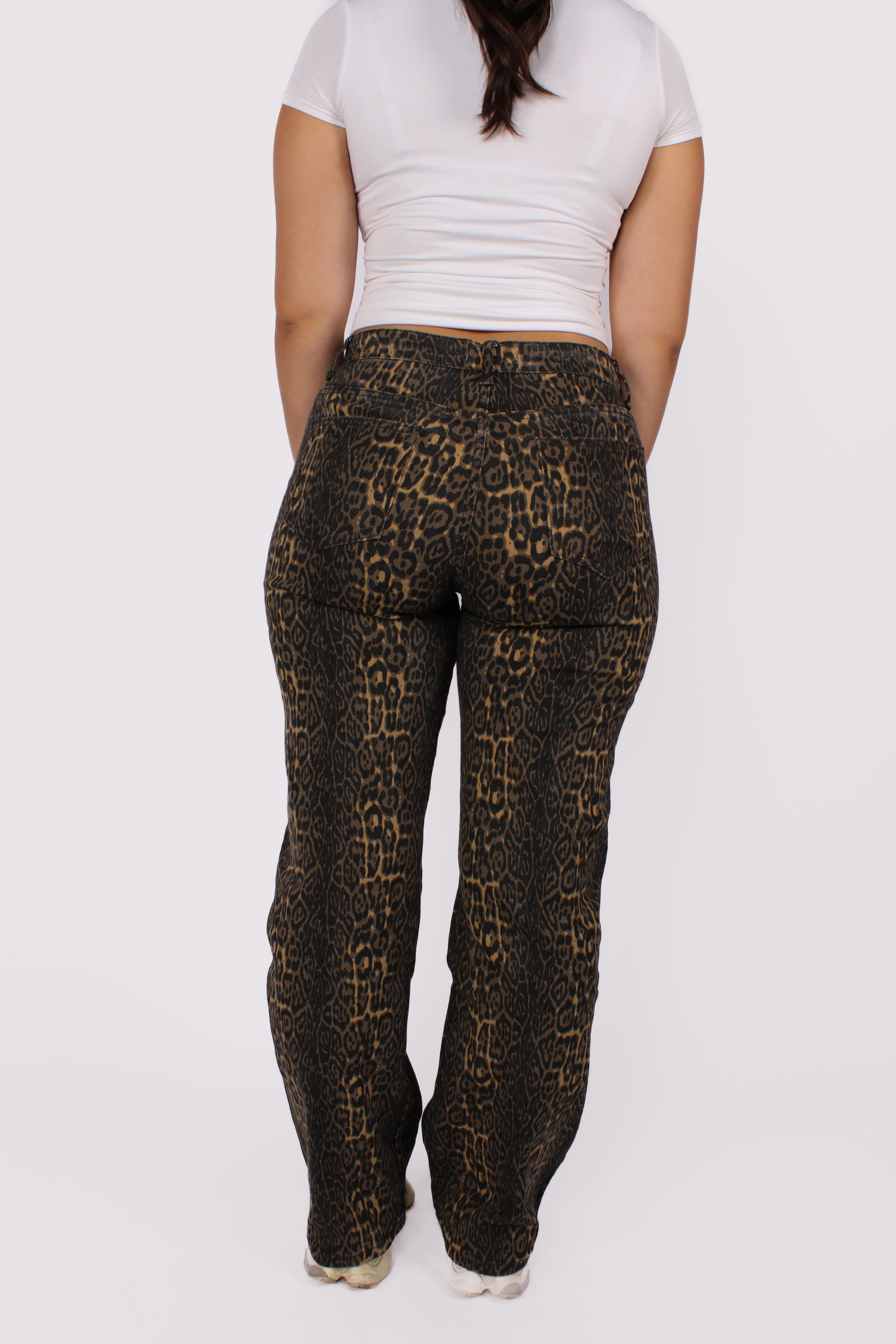 Wide Leg Jeans G93Y - Leopard