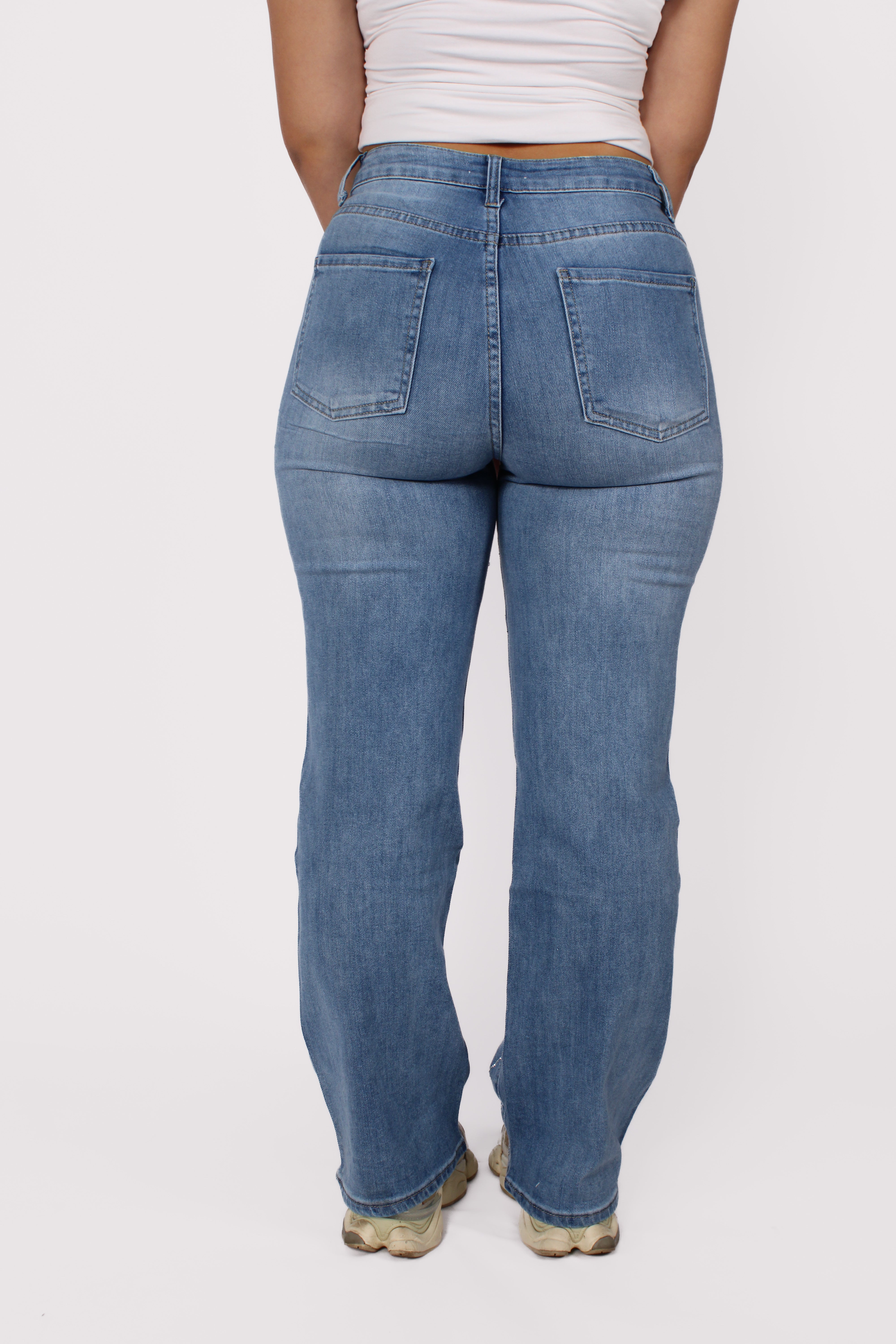 STRAIGHT LEG GLITTER JEANS 99851 - DENIM