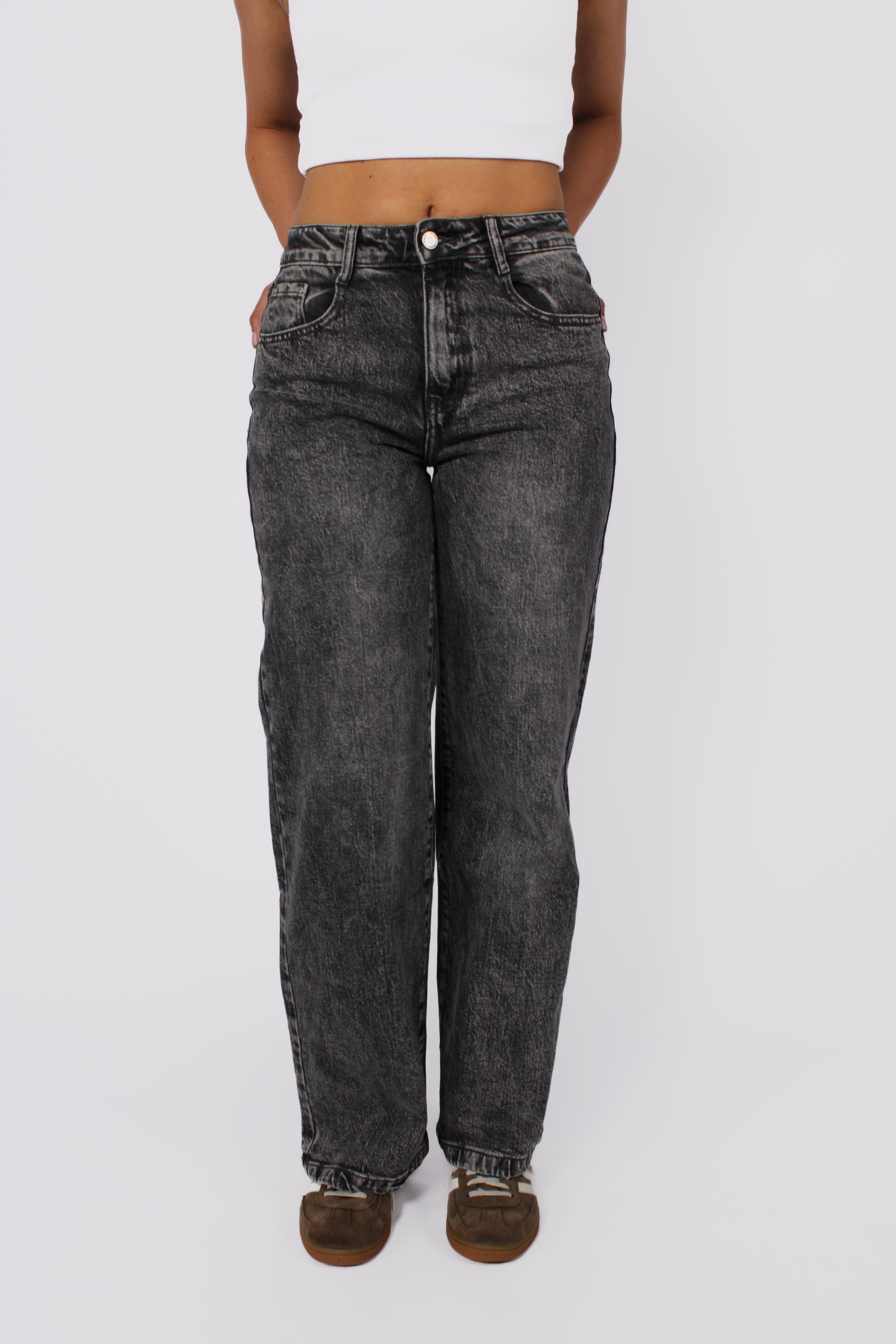 Wide Leg Jeans 66193 - Grey