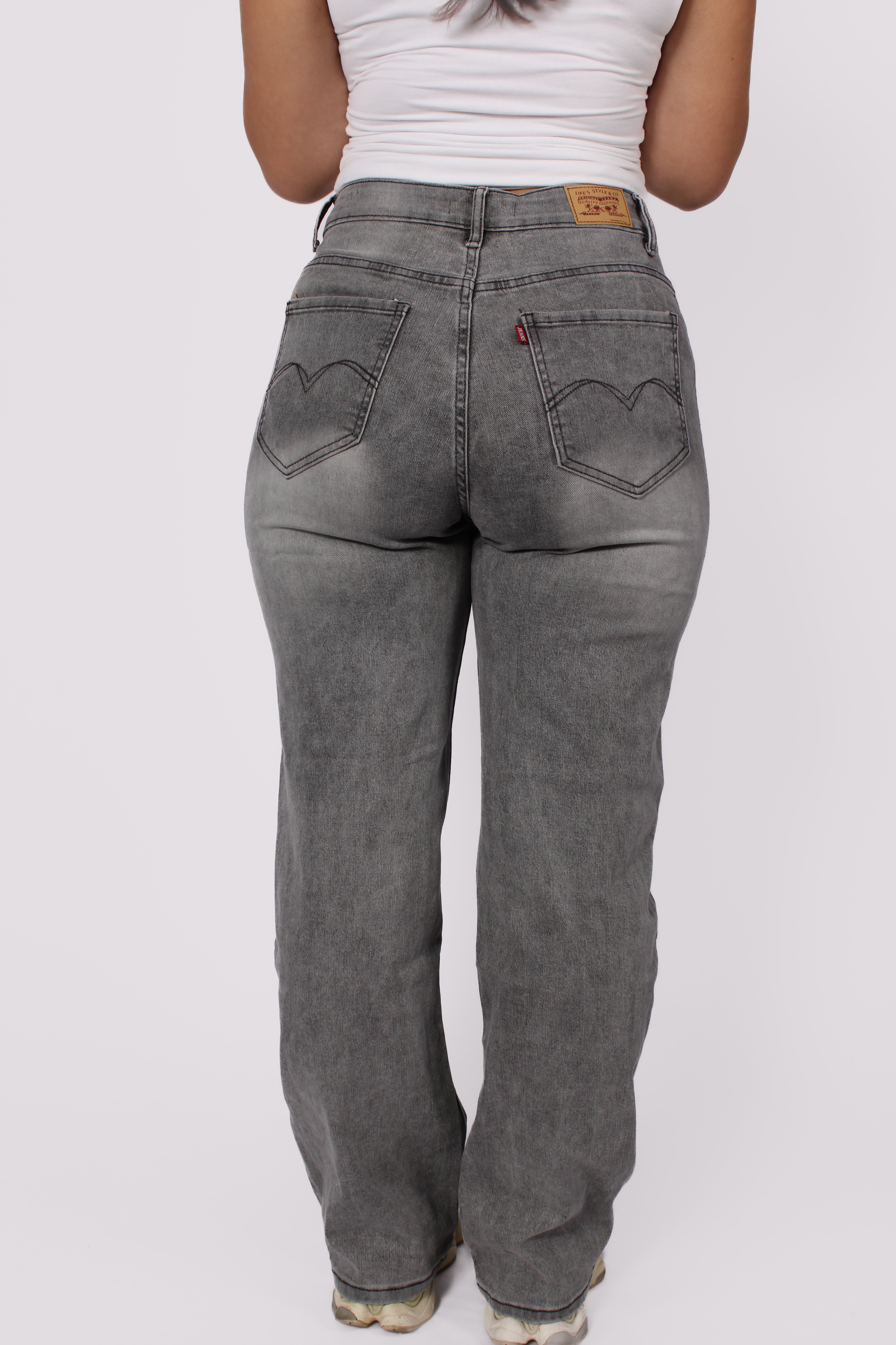 ''PLUSSIZE'' WIDE LEG JEANS 10839 - GRAY