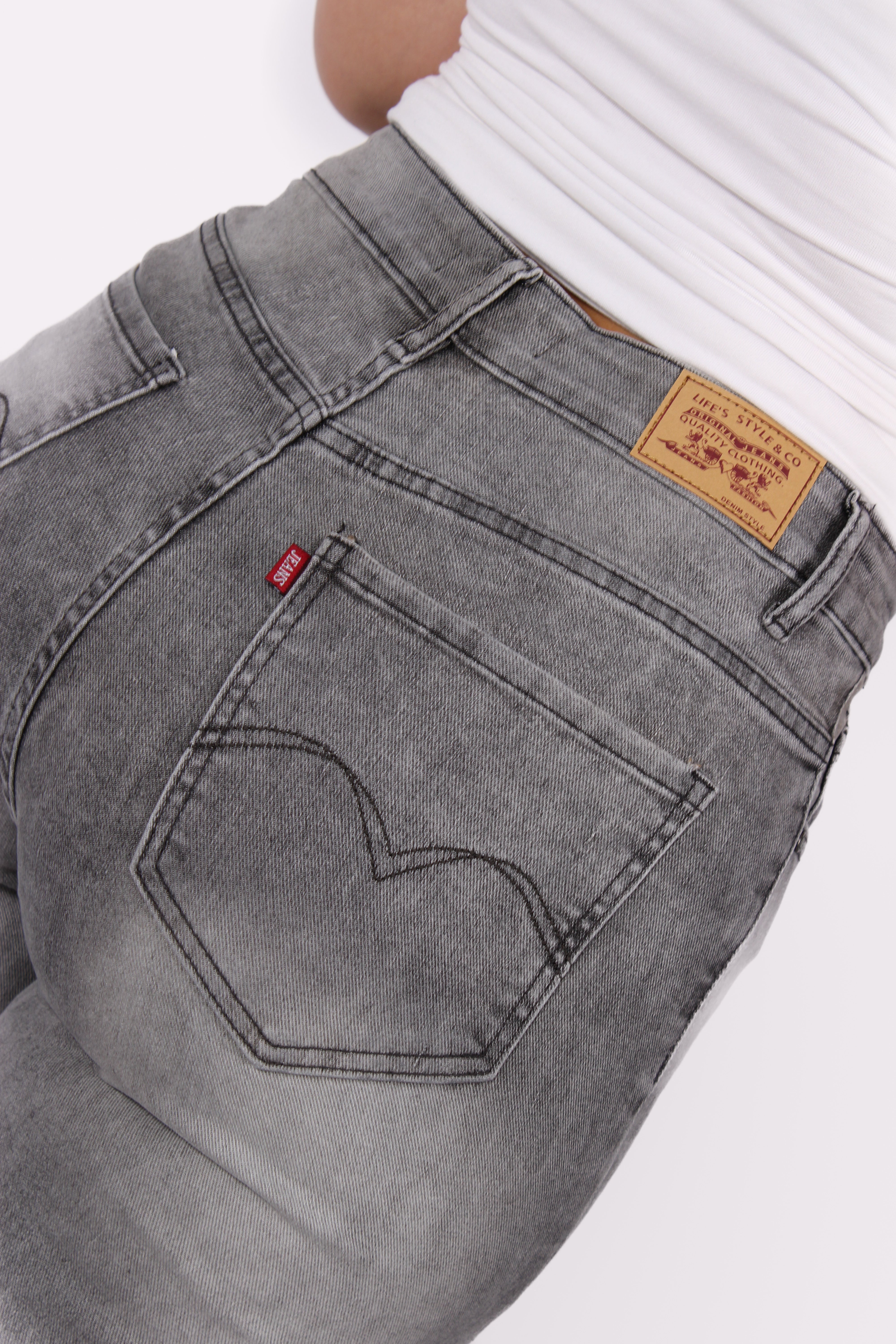 ''PLUSSIZE'' WIDE LEG JEANS 10839 - GRAY