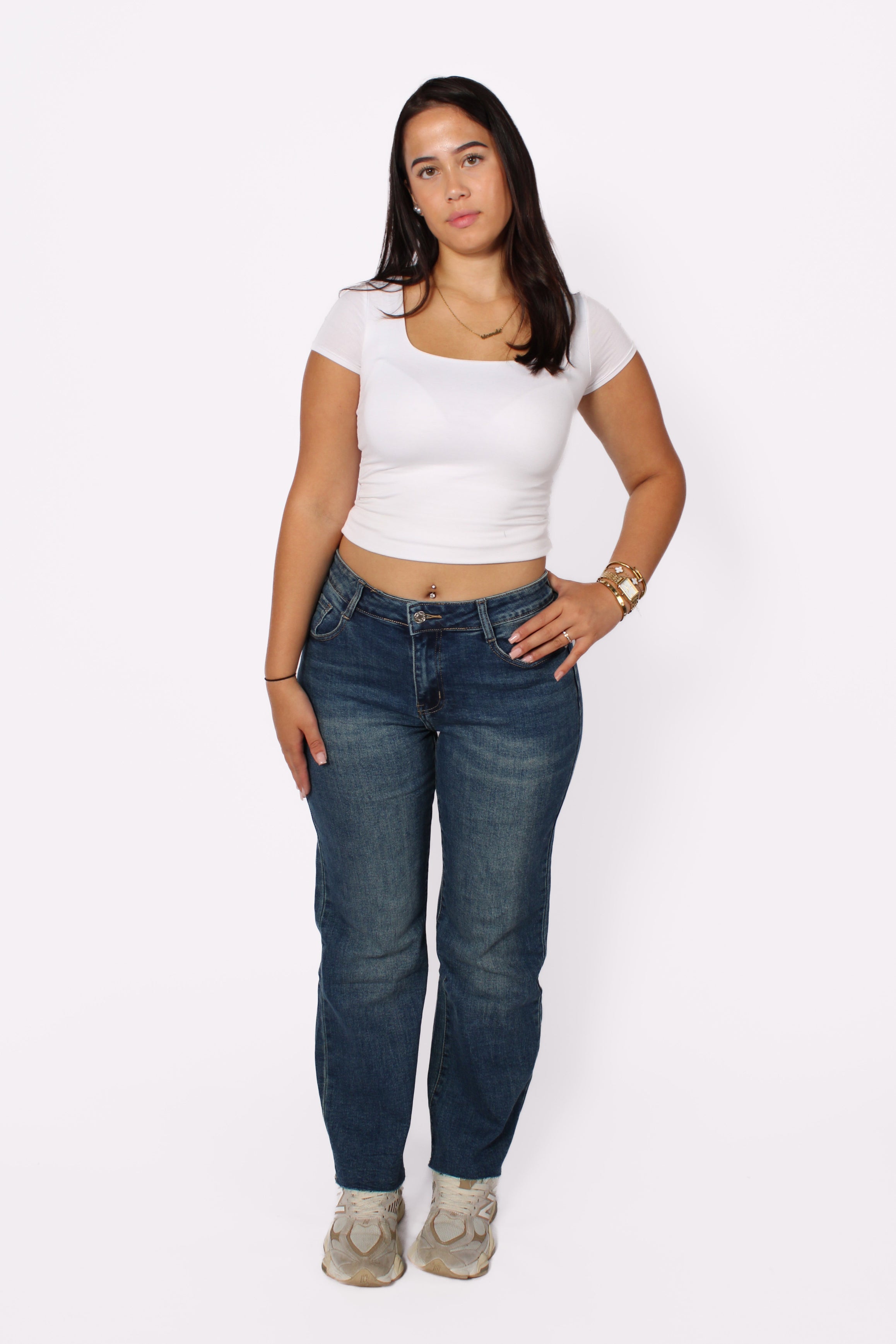 ''PLUSSIZE'' WIDE LEG JEANS 129 - DARK DENIM