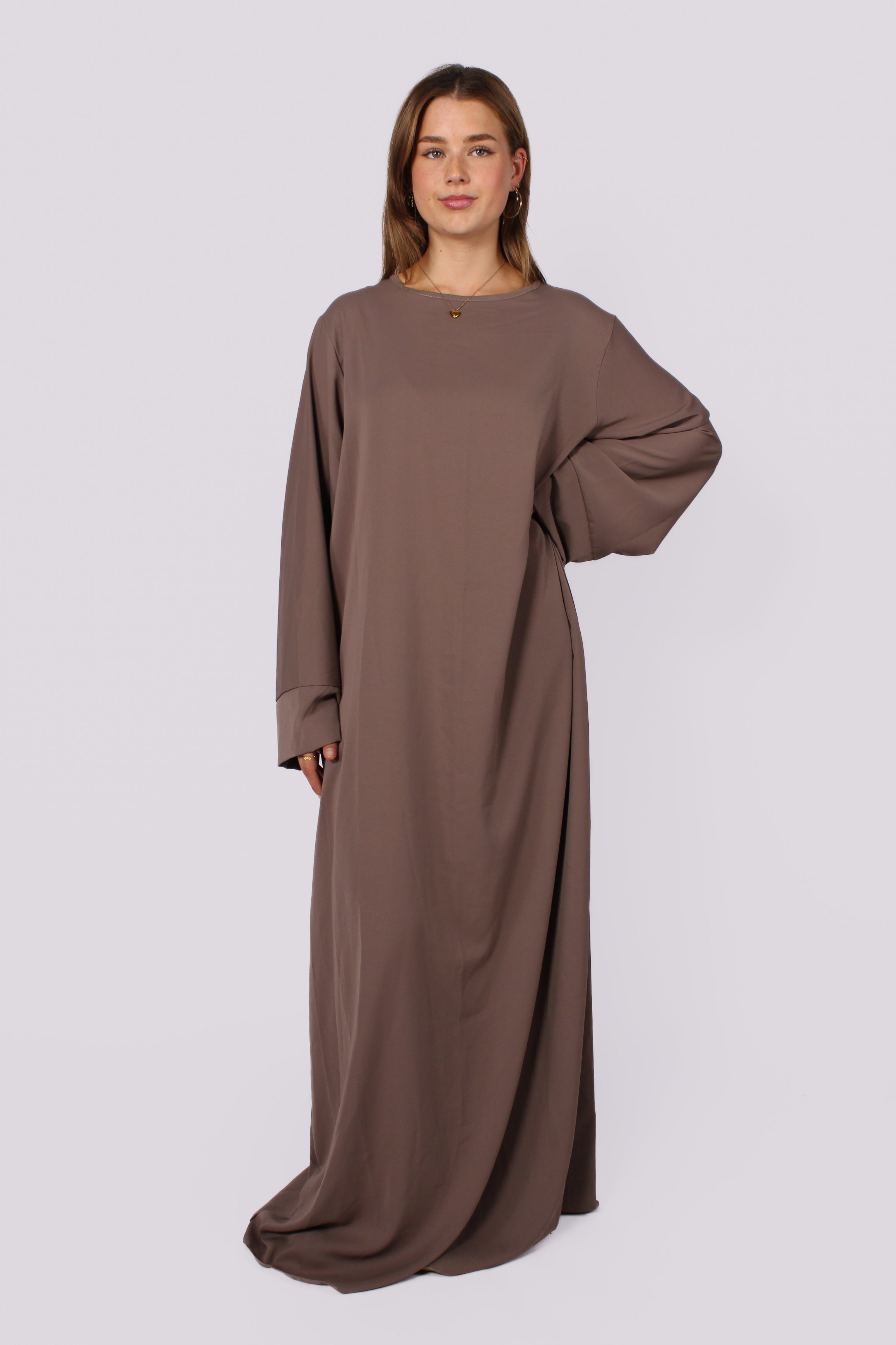 "TALL" MERVE SILKY DRESS - TAUPE