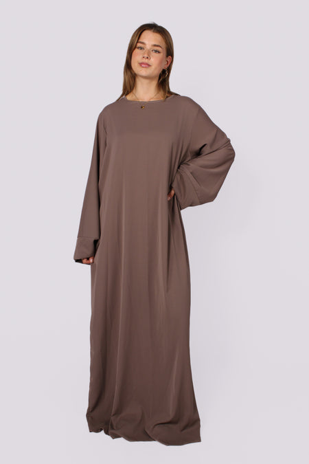 "TALL" MERVE SILKY DRESS - TAUPE