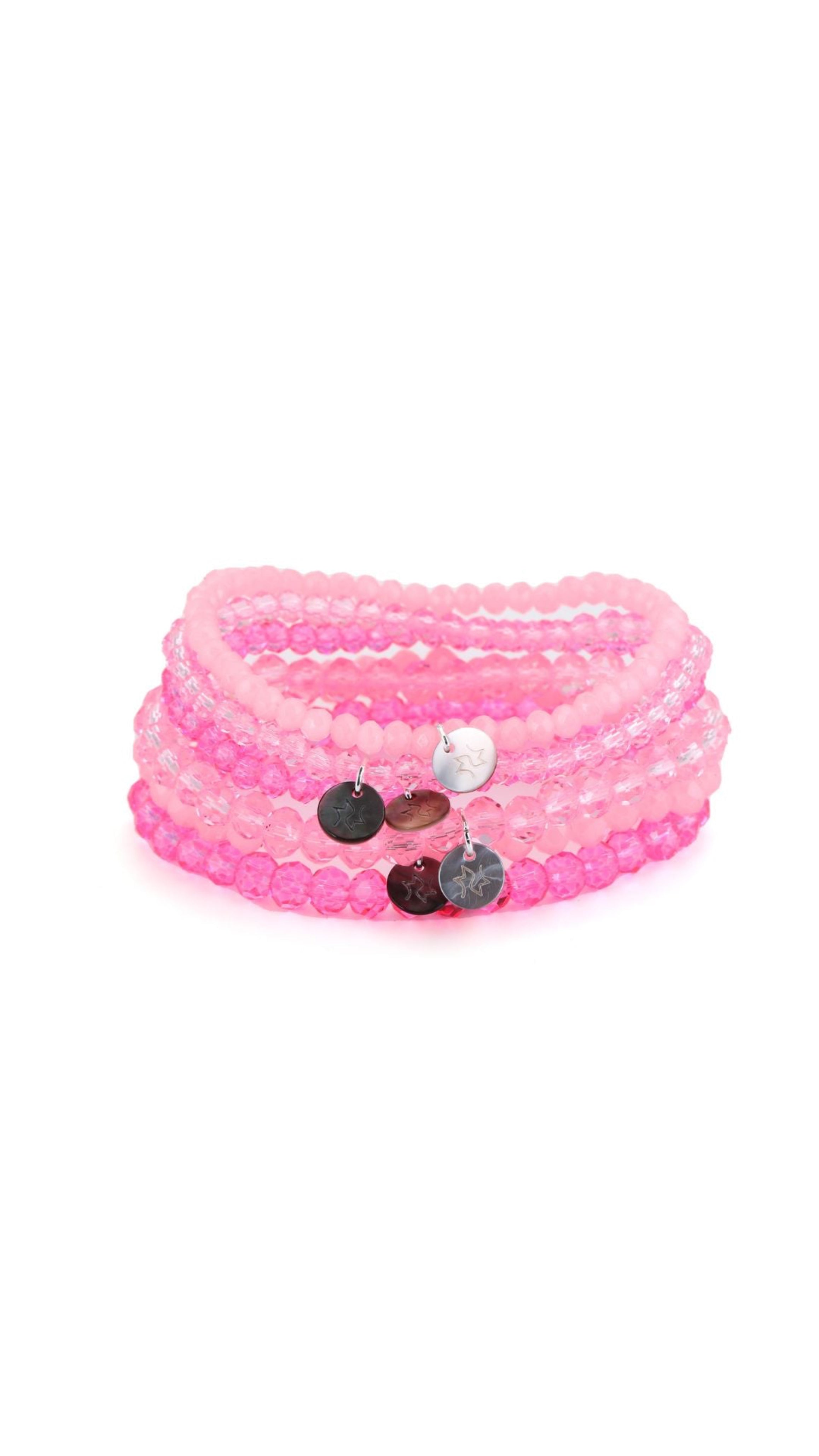 Bead Bracelet Set - Pink