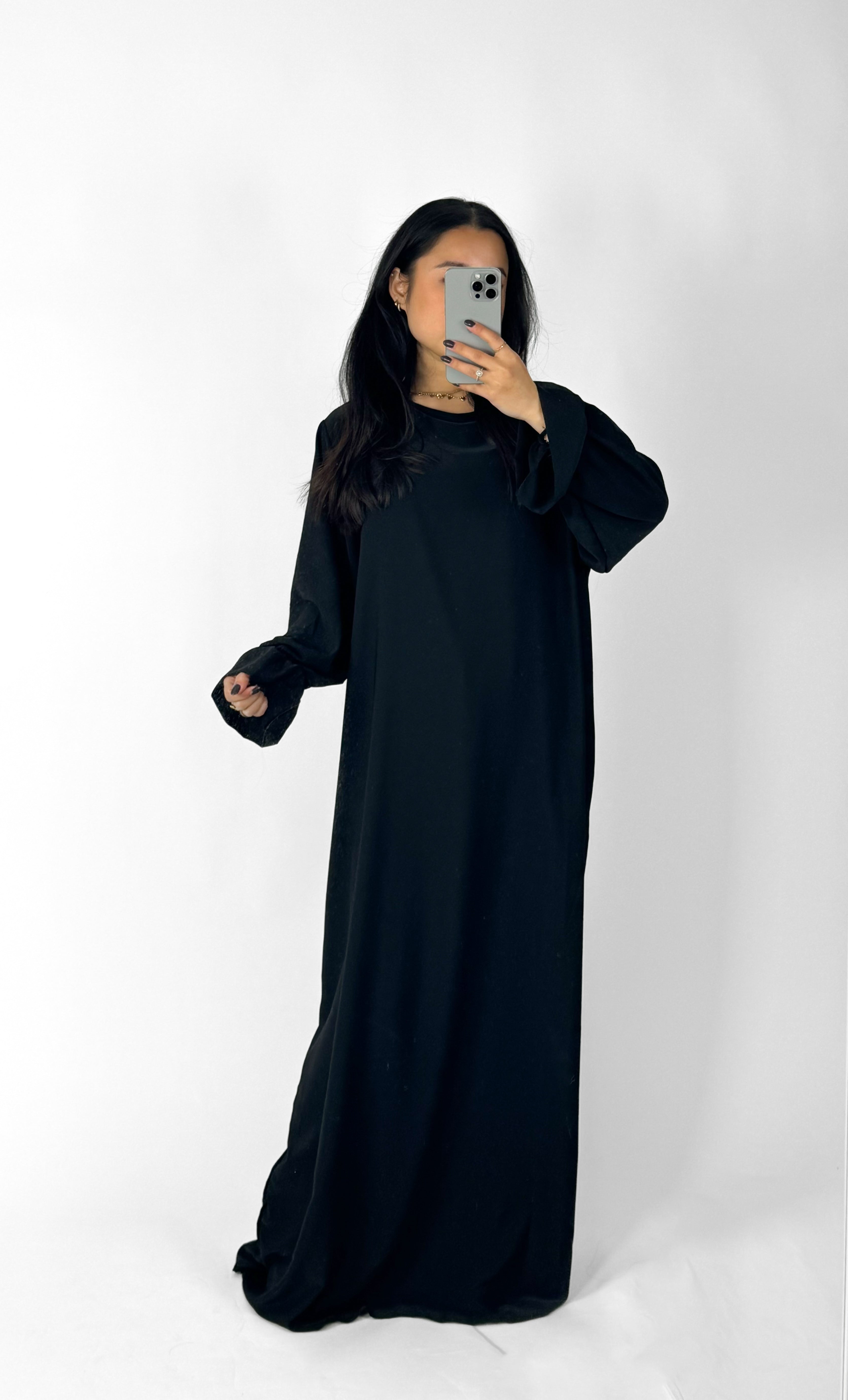BEYZA SILKY DRESS - BLACK