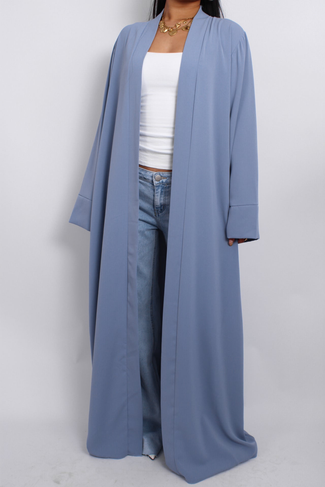 SILKY KIMONO - DENIM BLUE