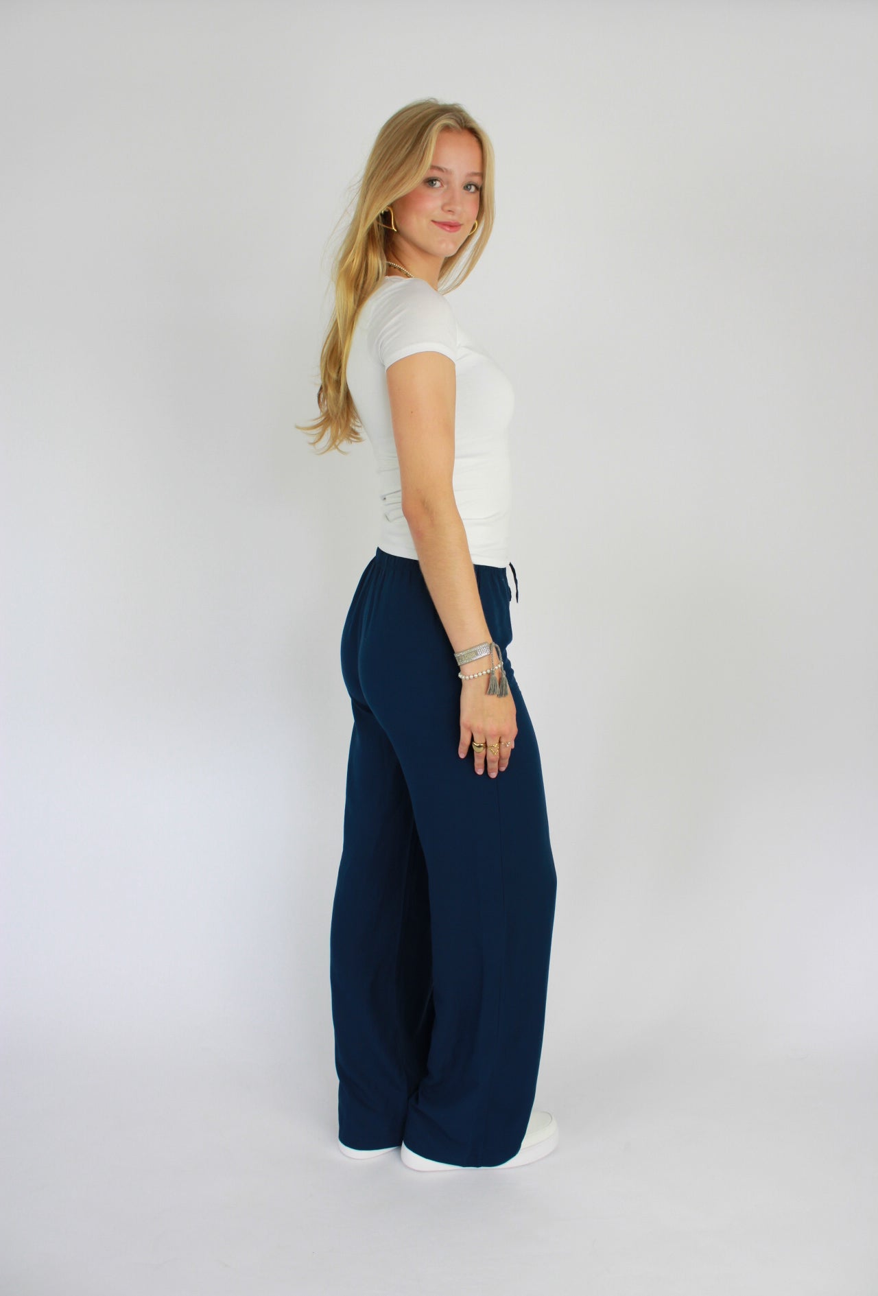 ''TALL'' LINEN PANTS - NAVY