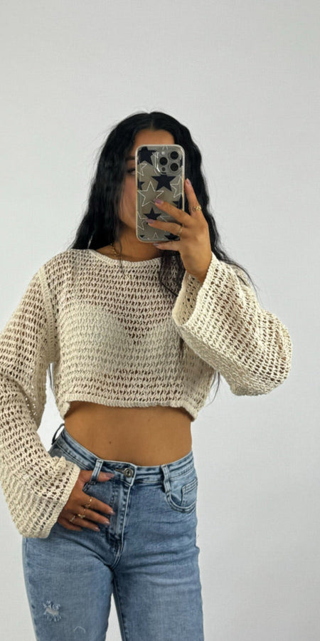 Crochet Top - Beige