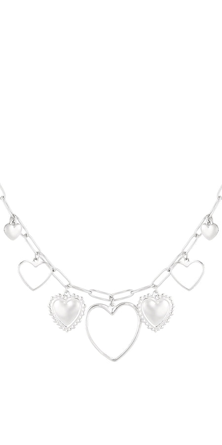 OPEN HEARTS NECKLACE - SILVER