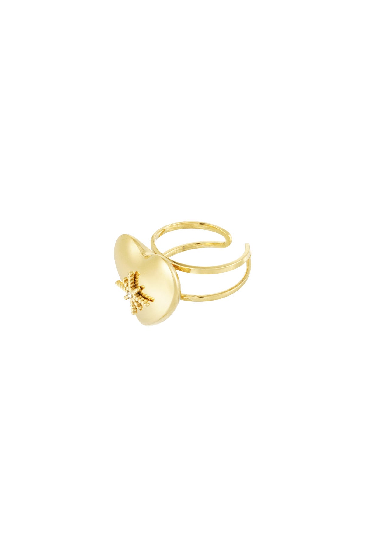 BIG HEART SPARKLE RING - GOLD