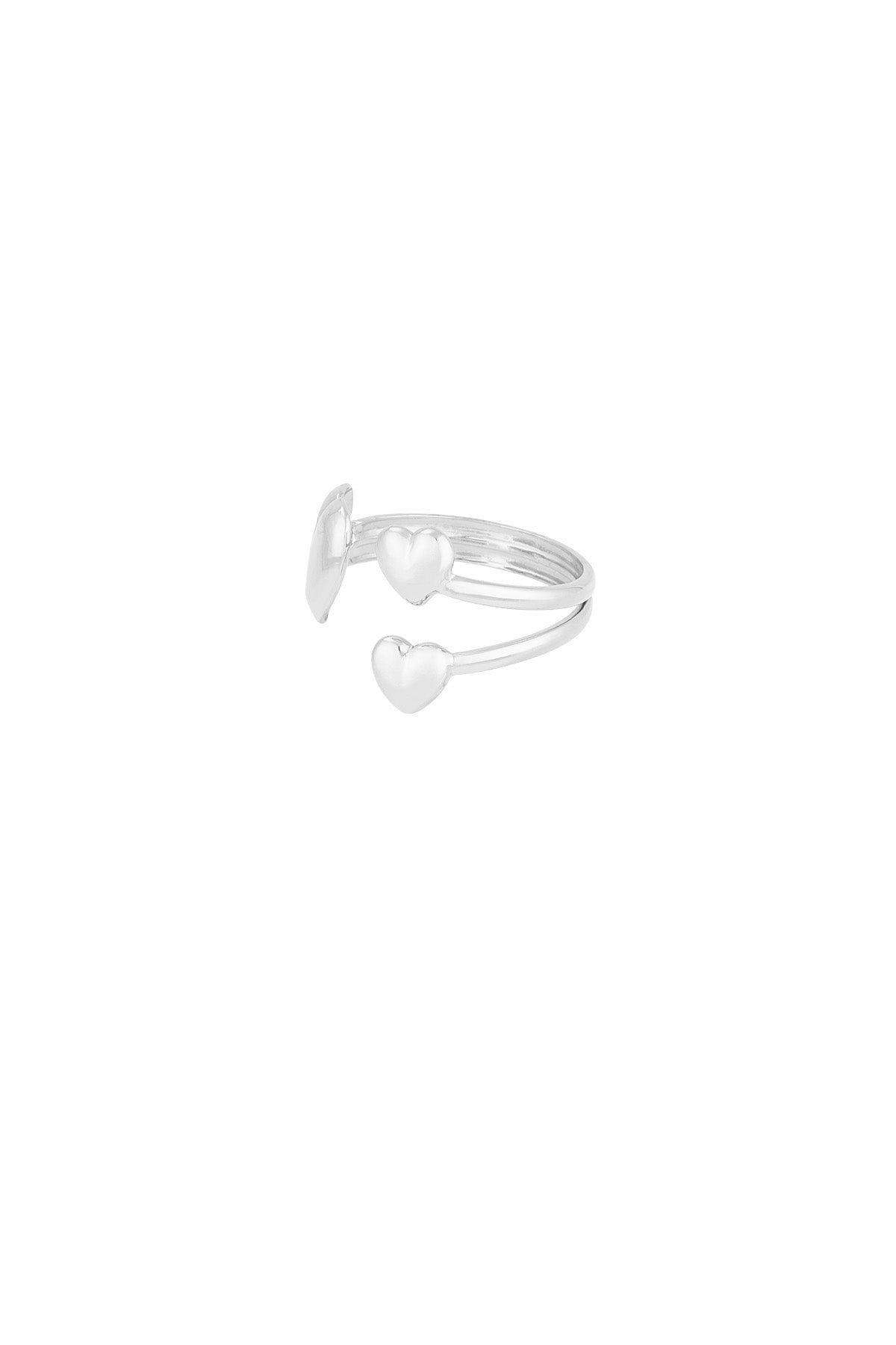 TRIPLE HEARTS RING - SILVER