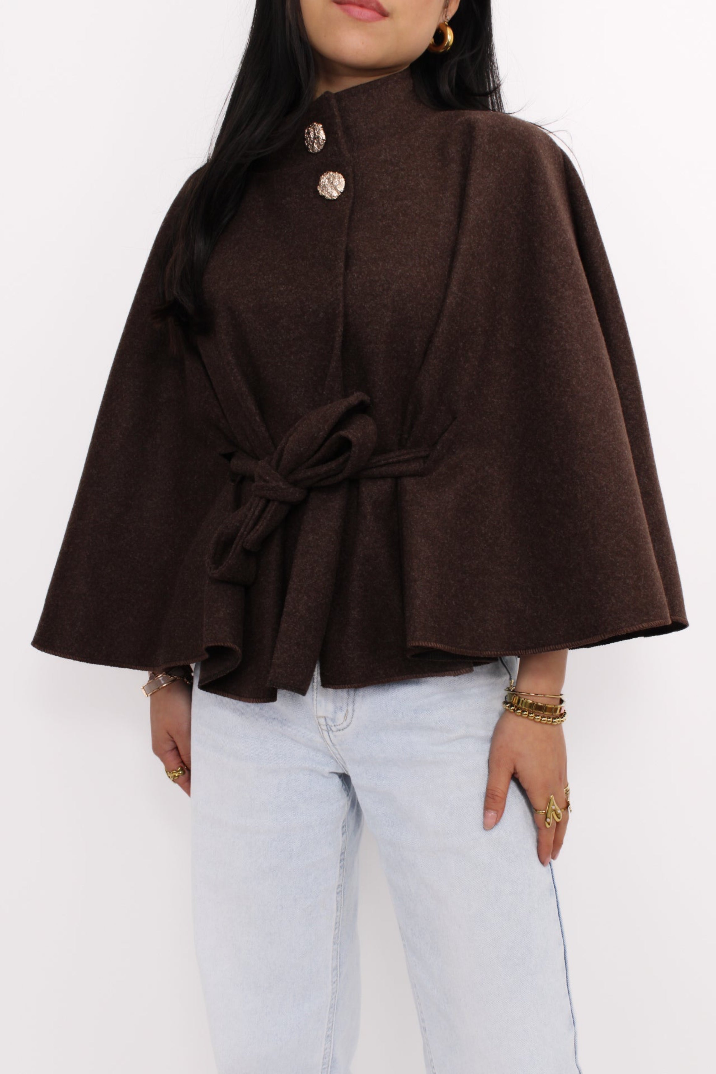 FRANCES PONCHO - BROWN