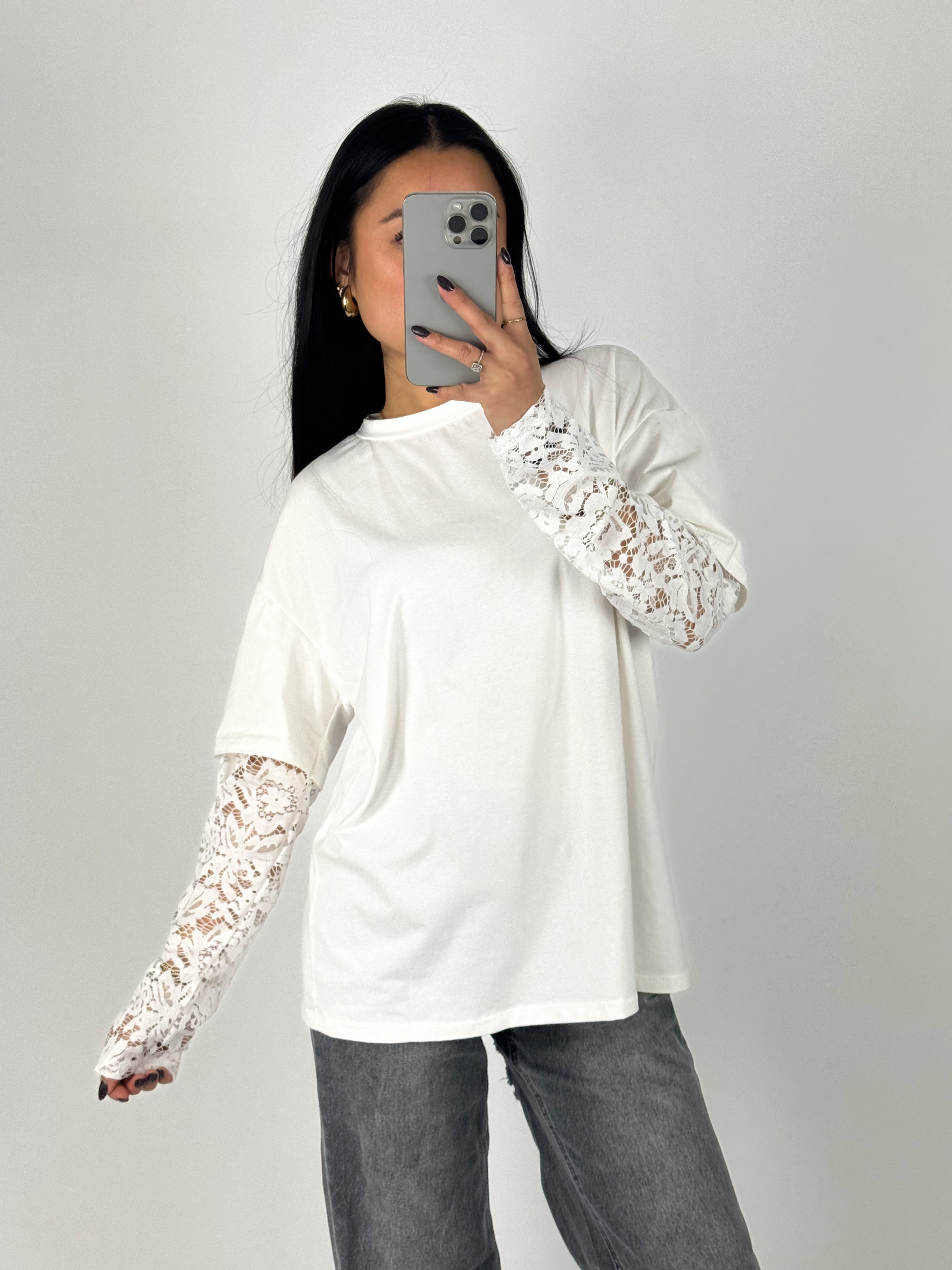 LACE TEE - WHITE