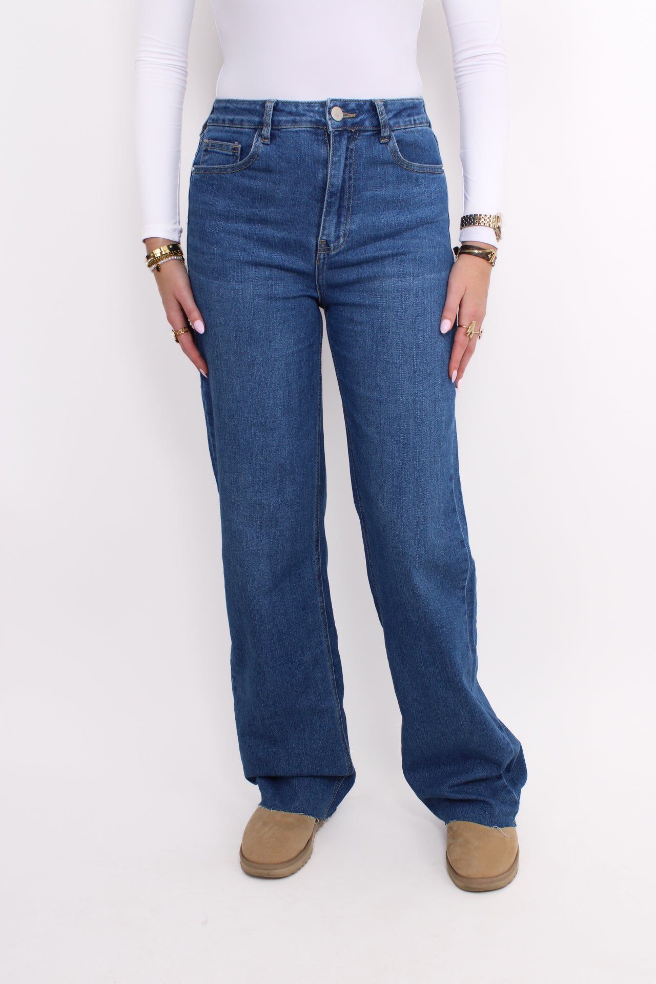 ''TALL'' WIDE LEG JEANS 3727-1- MID DENIM