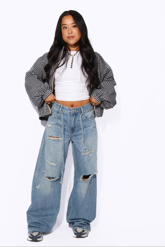 RIPPED BAGGY BALLOON JEANS 5000