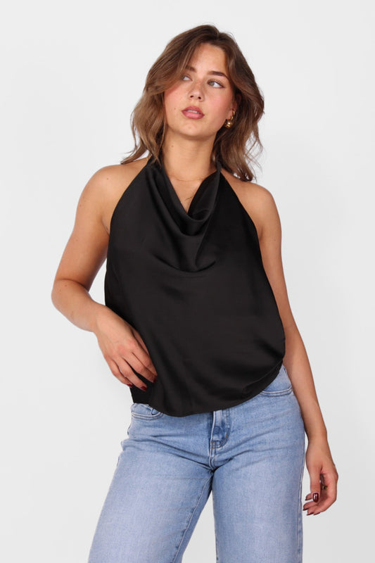 SILK HALTER TOP