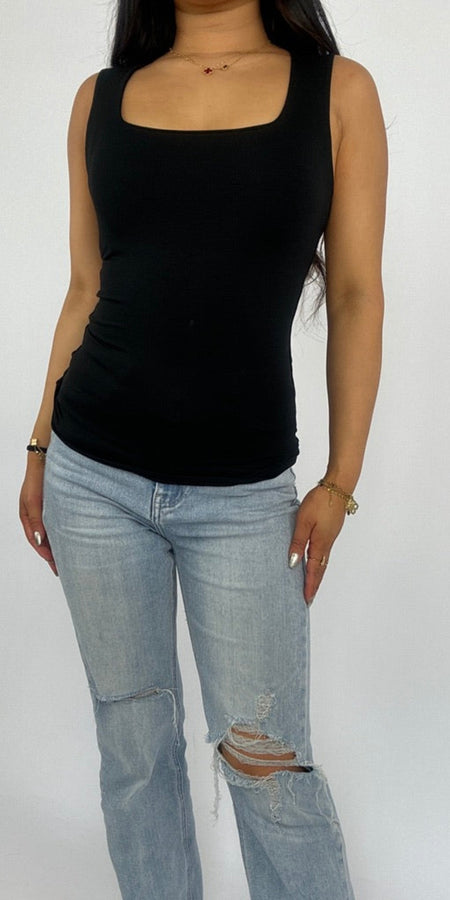 SQUARE TANK TOP - BLACK