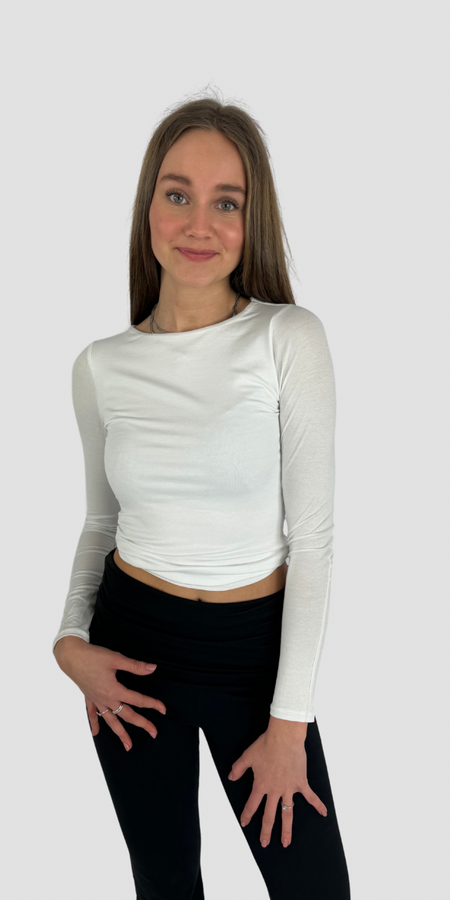 POSY LONG SLEEVE TOP - WHITE