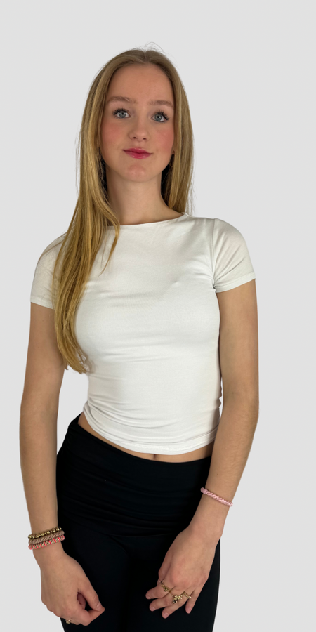 POSY SHORT SLEEVE TOP - WHITE