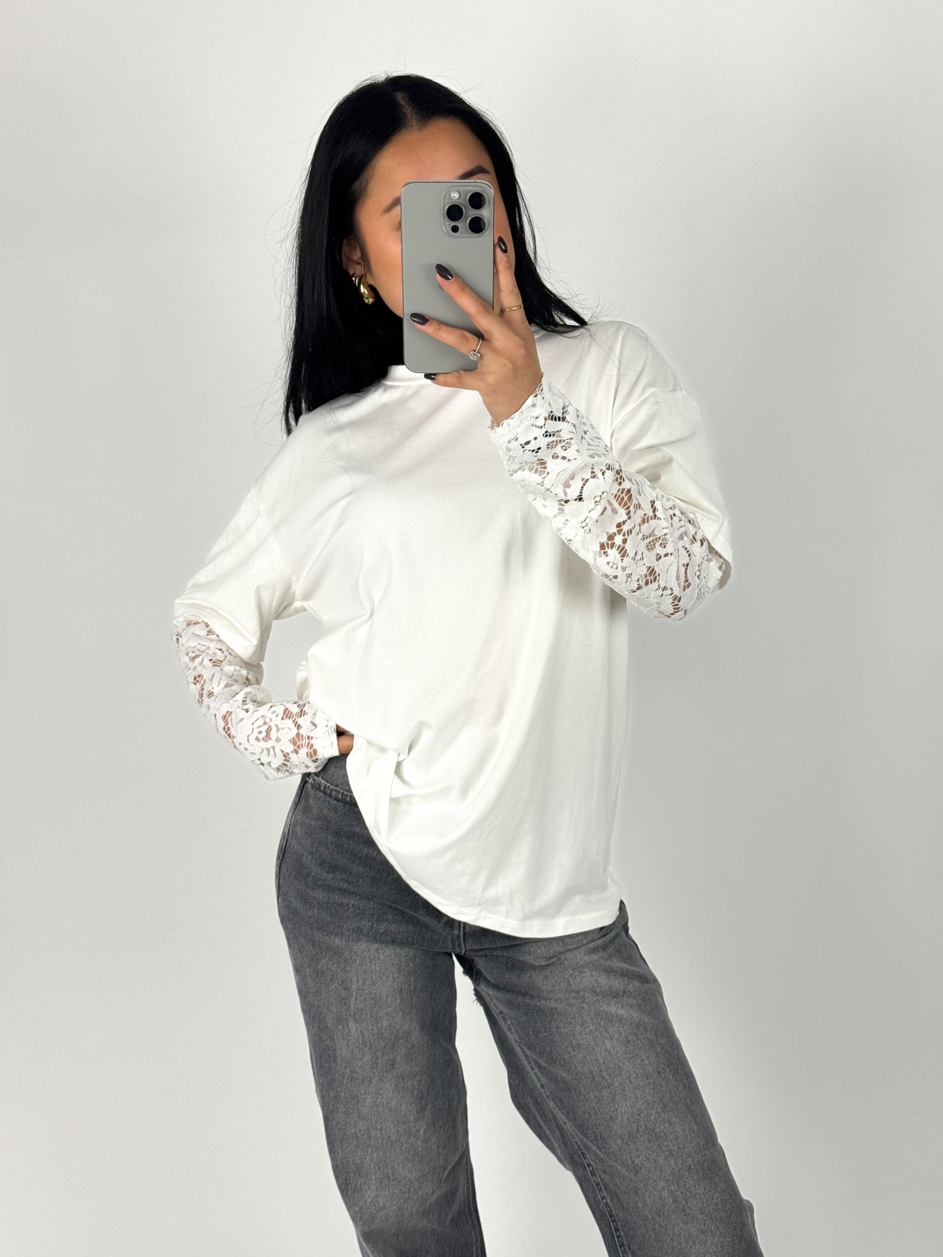 LACE TEE - WHITE