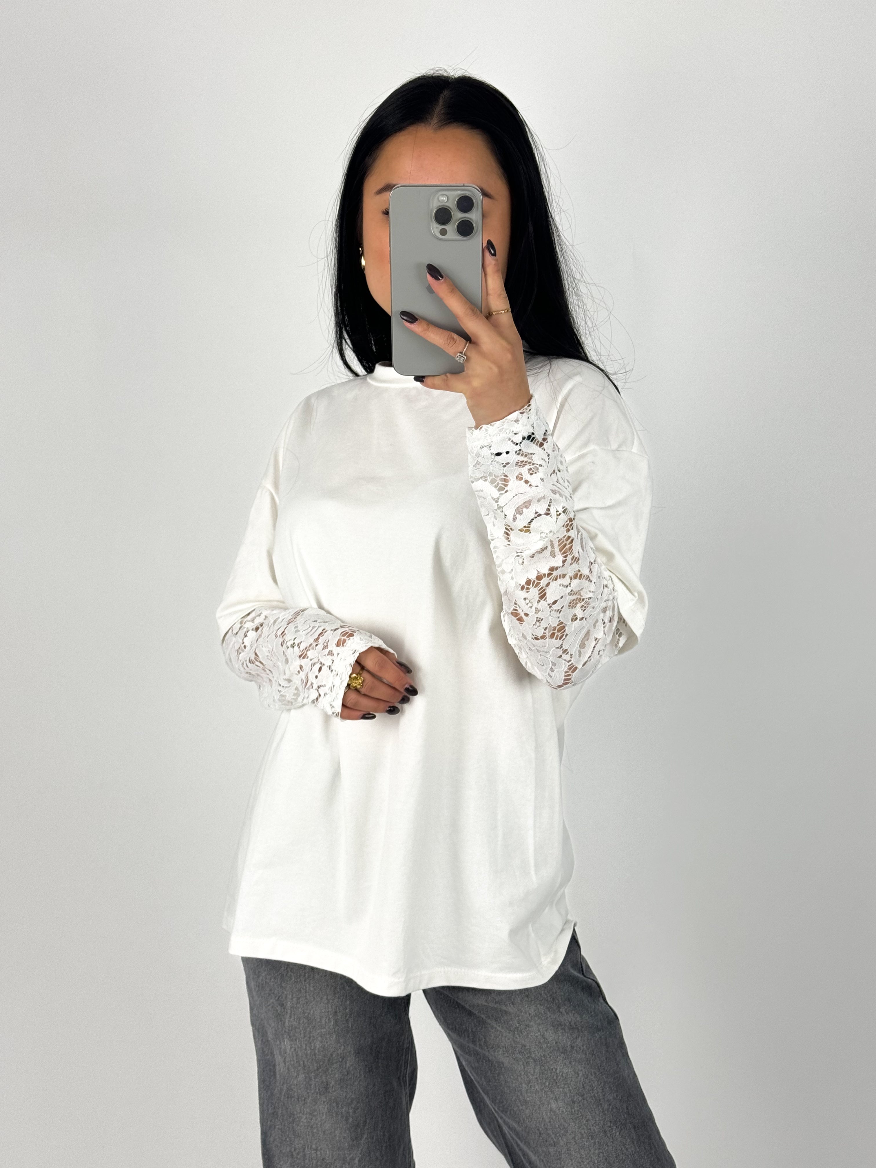 LACE TEE - WHITE