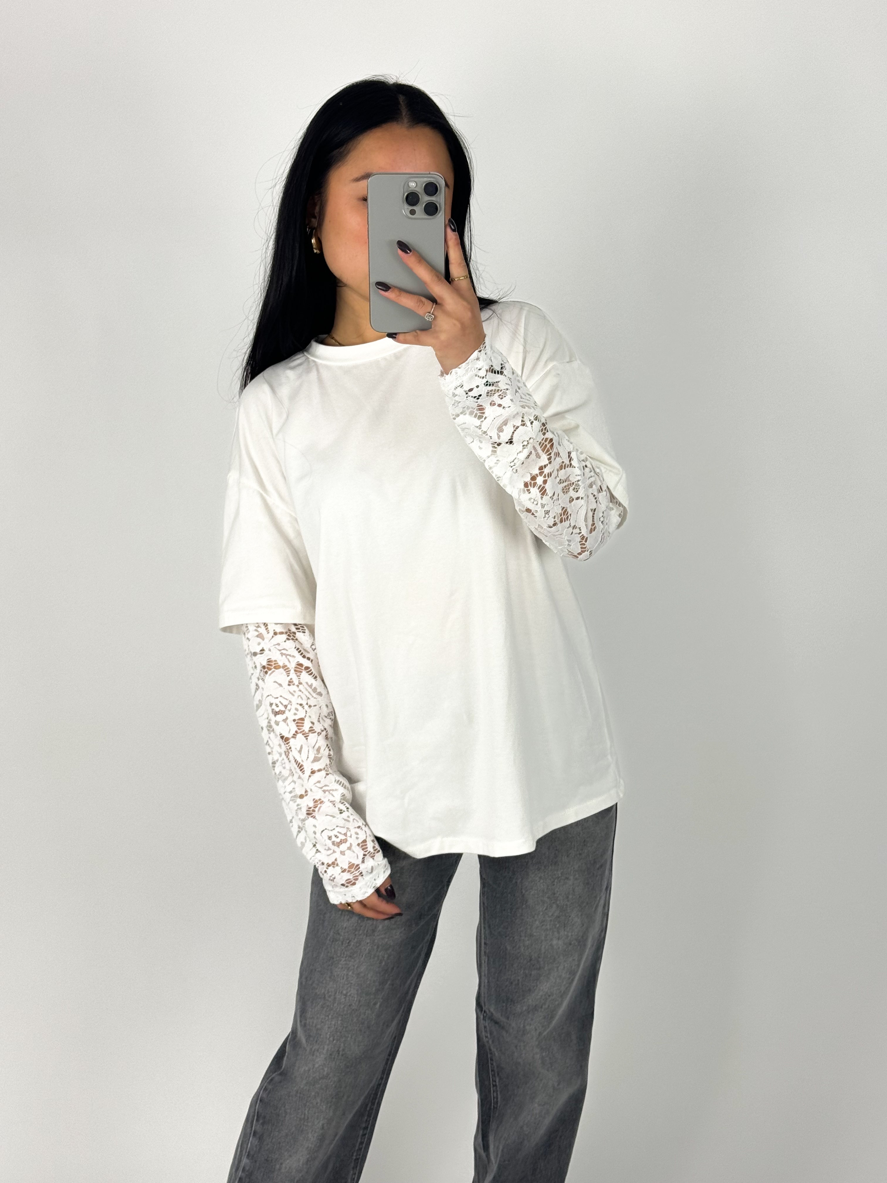 LACE TEE - WHITE