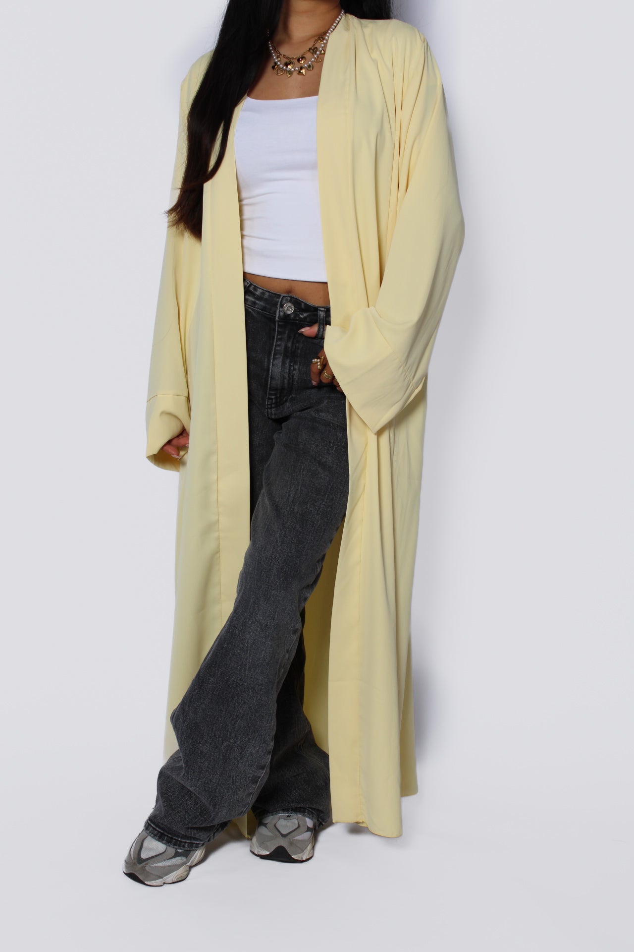 ''PETITE'' SILKY KIMONO - BUTTER YELLOW