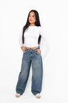 ''PETITE'' BALLOON FOLD OVER JEANS 1645