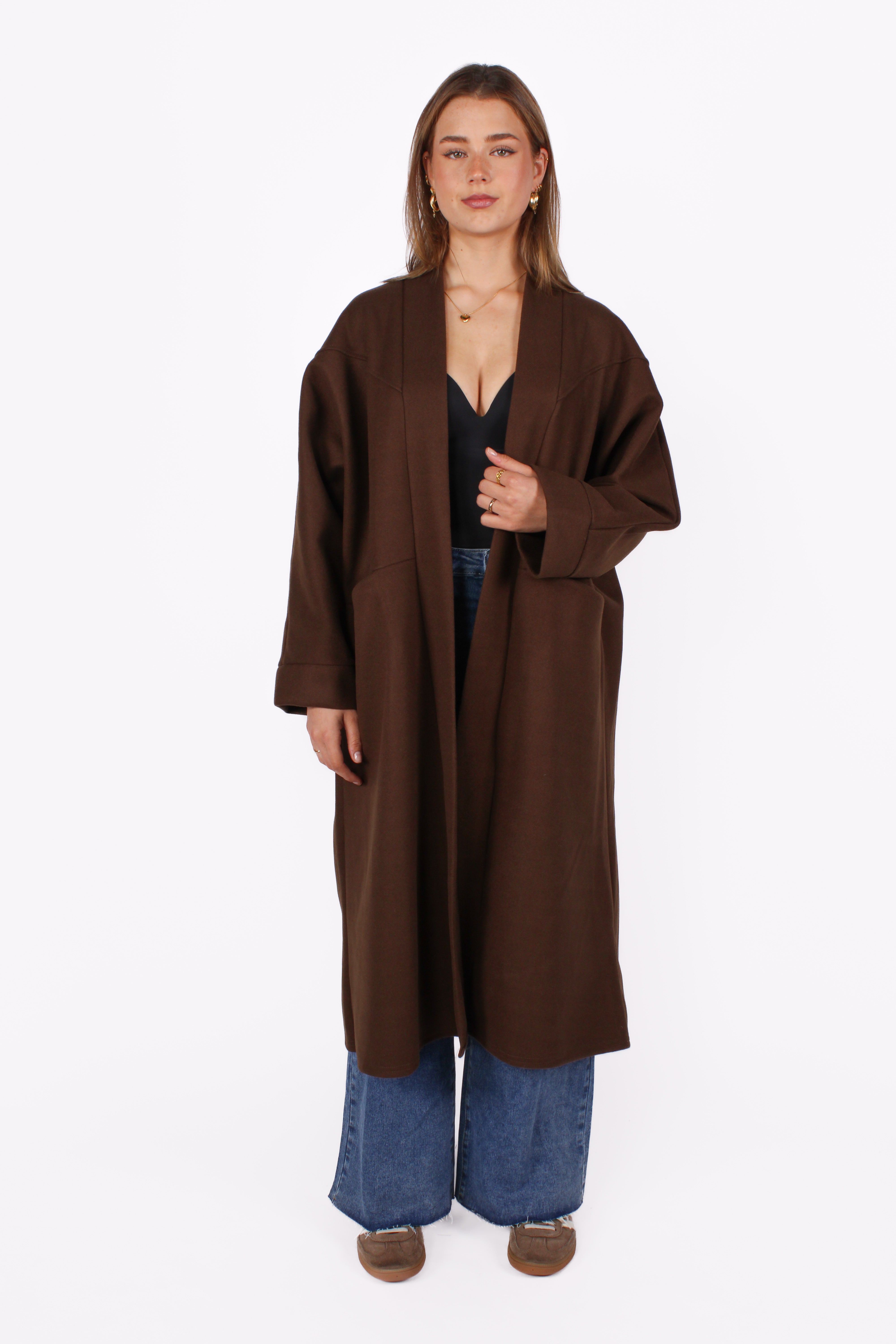 NYLA KIMONO - CHOCOLATE BROWN
