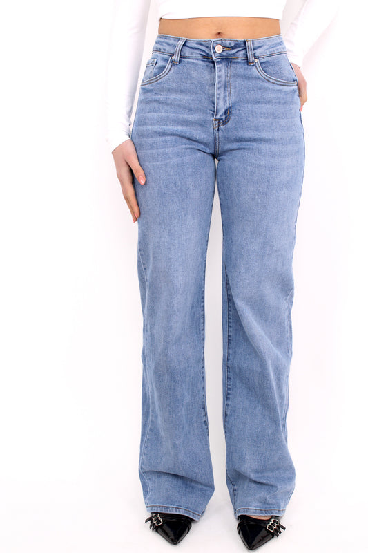 ''PLUSSIZE TALL'' WIDE LEG GOODIES JEANS - DENIM