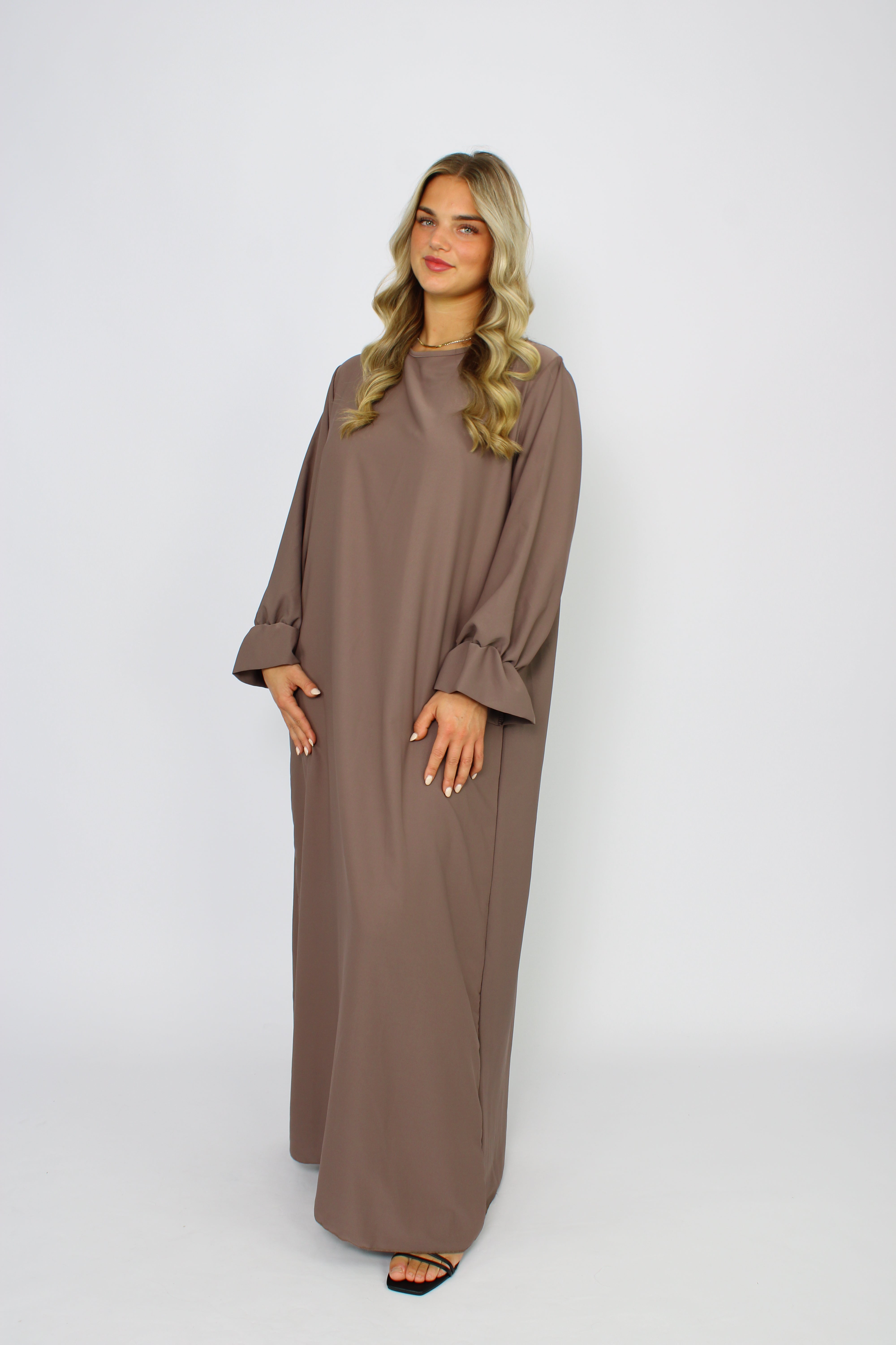BEYZA SILKY DRESS - TAUPE