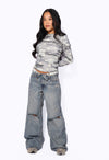 FOLD OVER WIDE LEG JEANS 5002