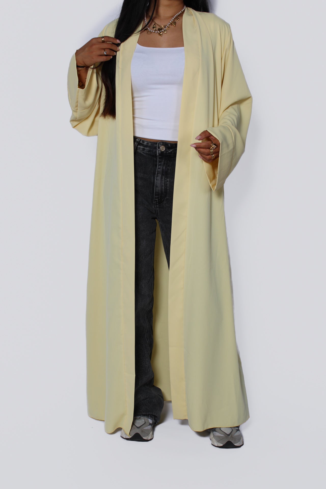 ''PETITE'' SILKY KIMONO - BUTTER YELLOW