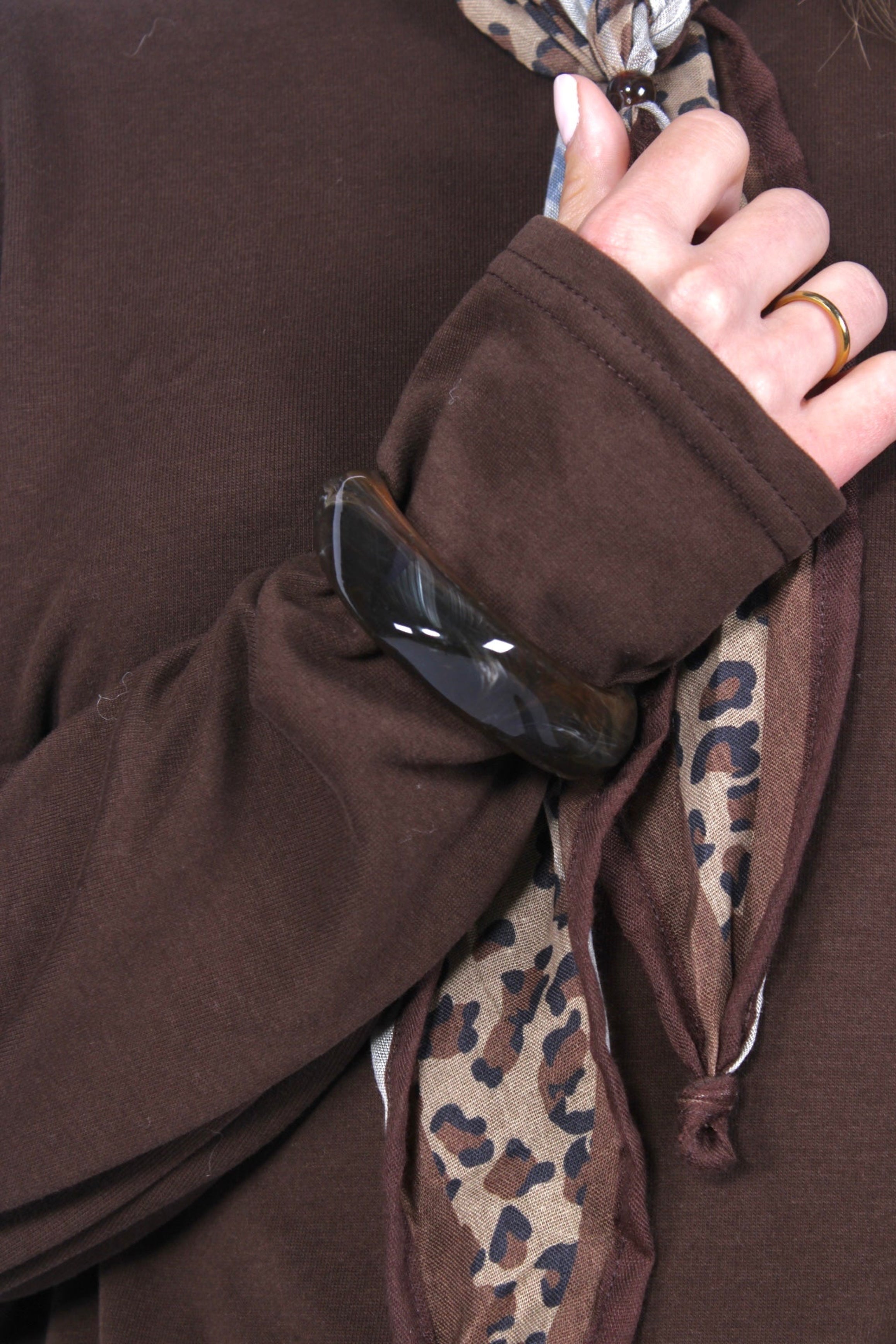 CHUNKY RESIN BANGLE - BROWN