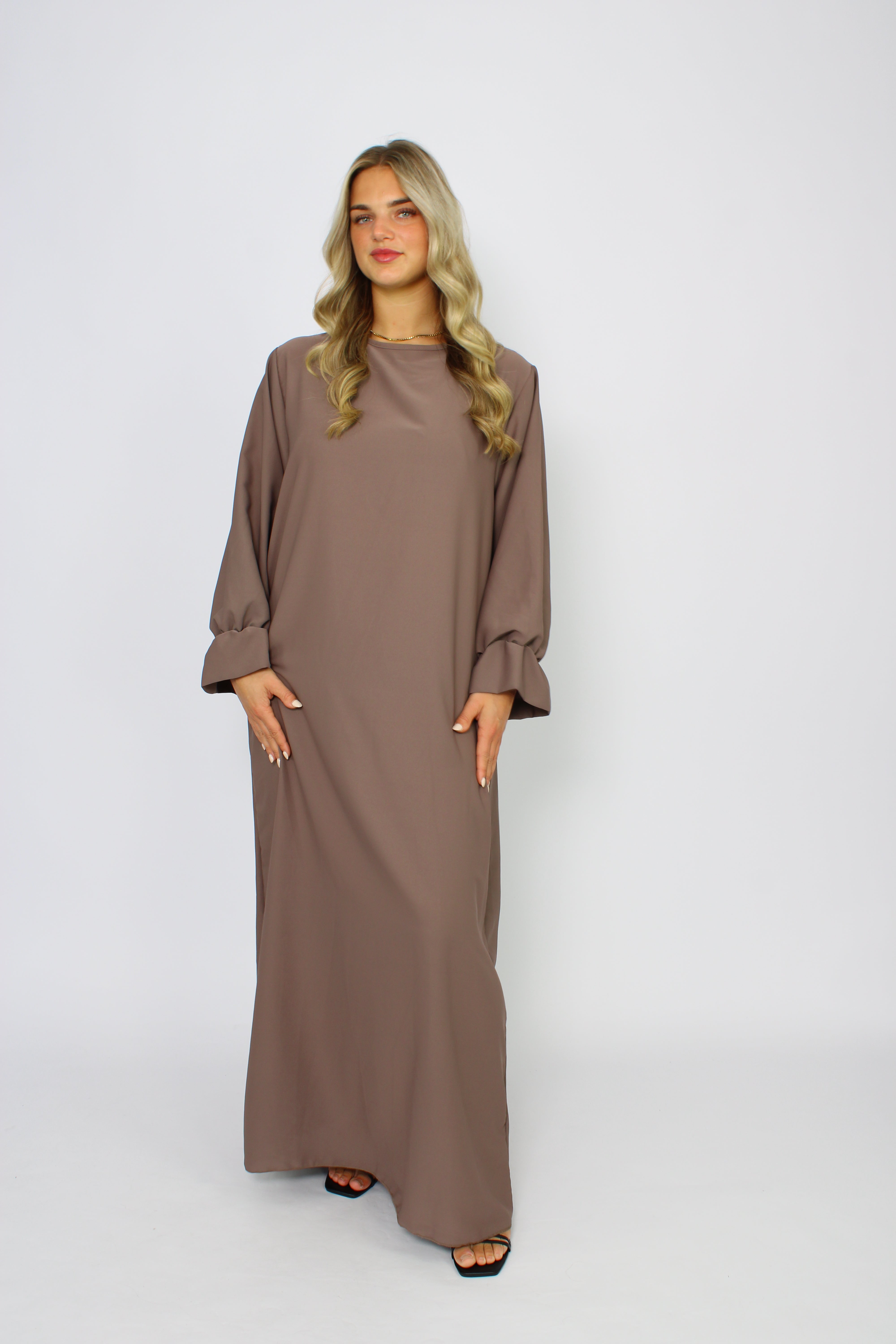 BEYZA SILKY DRESS - TAUPE