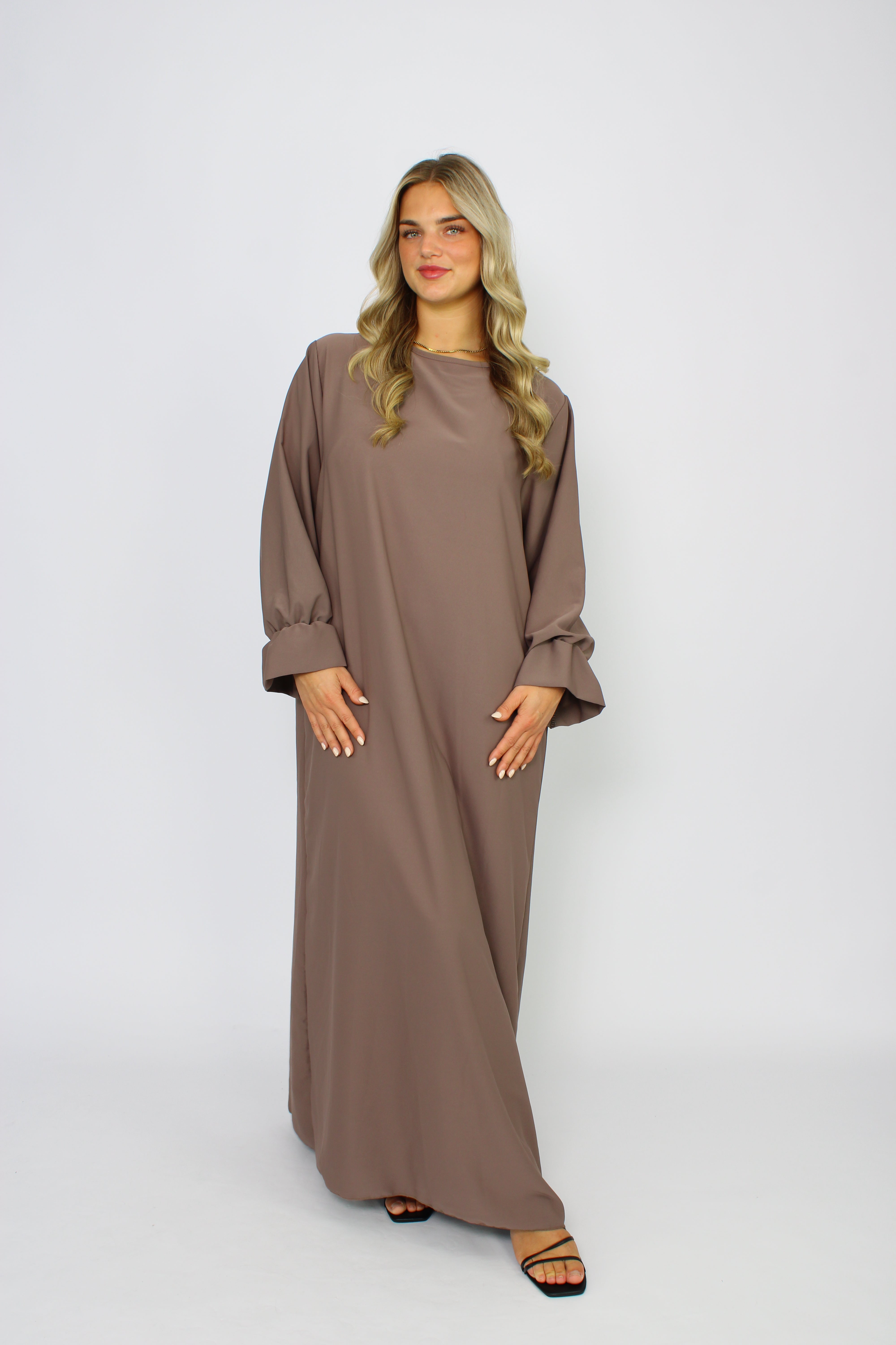 BEYZA SILKY DRESS - TAUPE