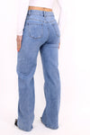 ''PLUSSIZE TALL'' WIDE LEG GOODIES JEANS - DENIM