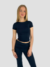 POSY SHORT SLEEVE TOP - NAVY
