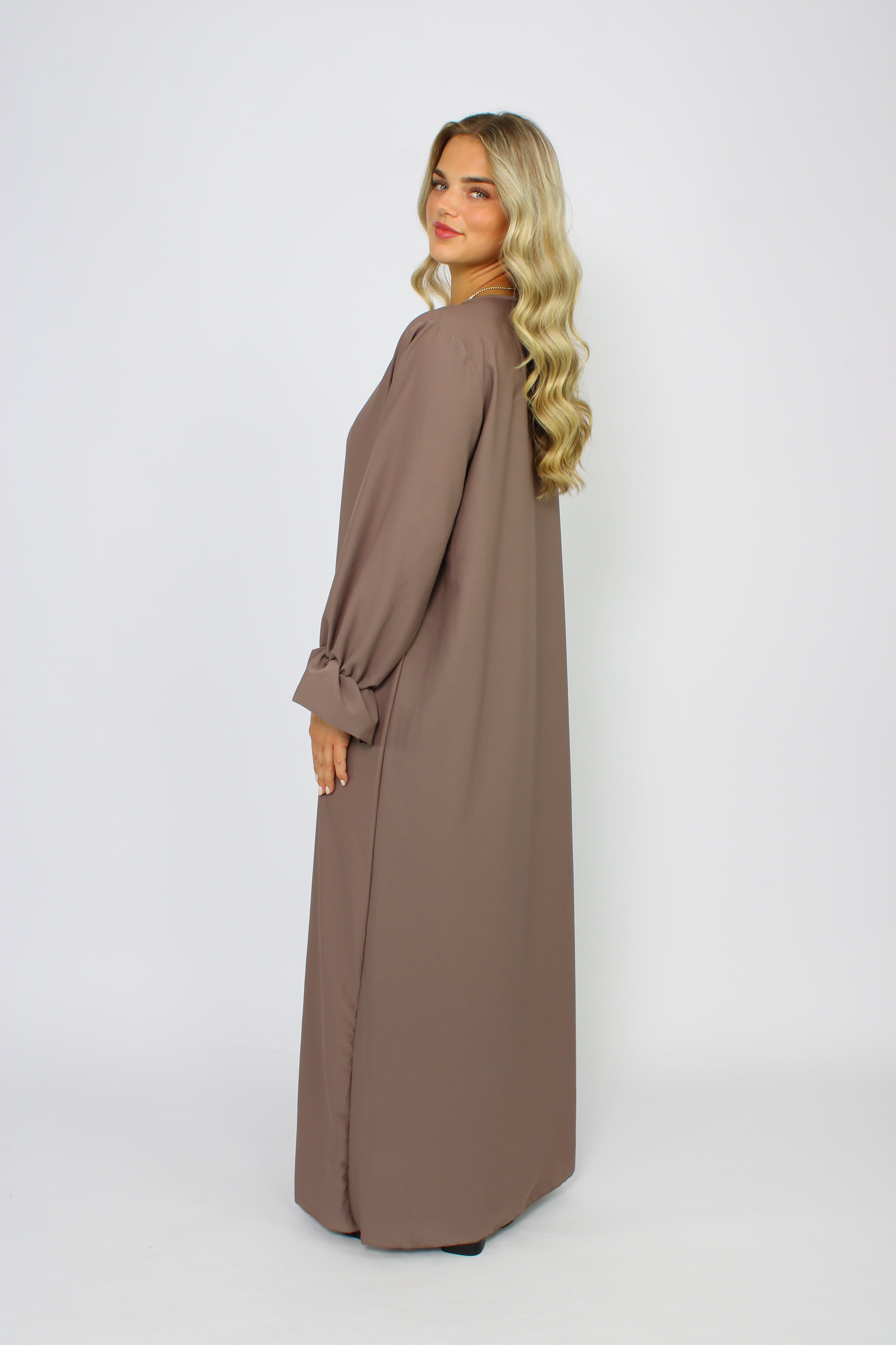 BEYZA SILKY DRESS - TAUPE