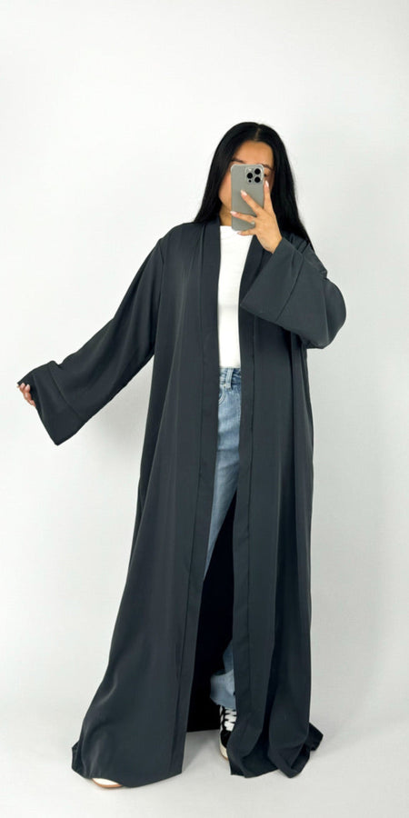 SILKY KIMONO - DARK GREY