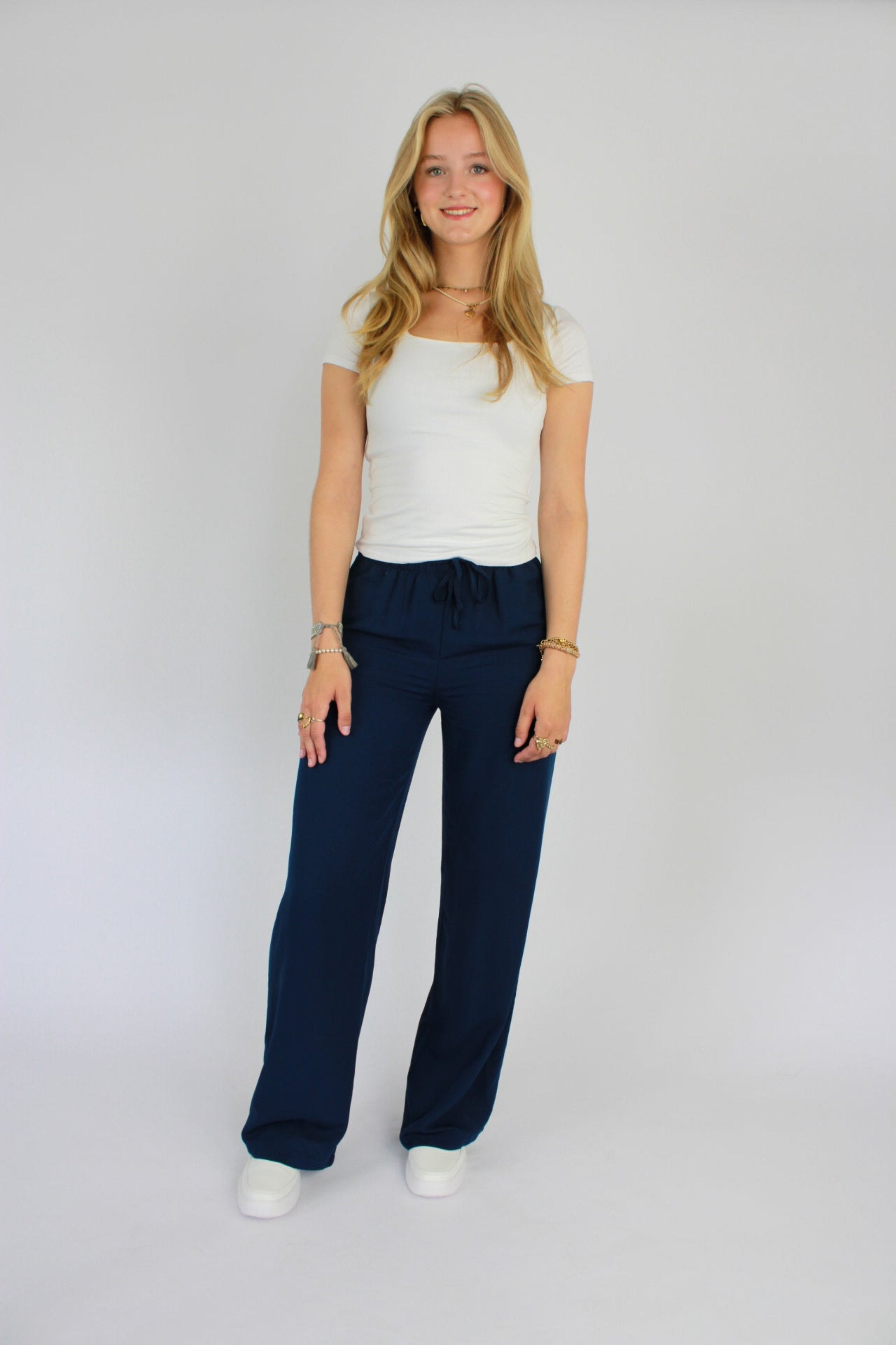 ''TALL'' LINEN PANTS - NAVY